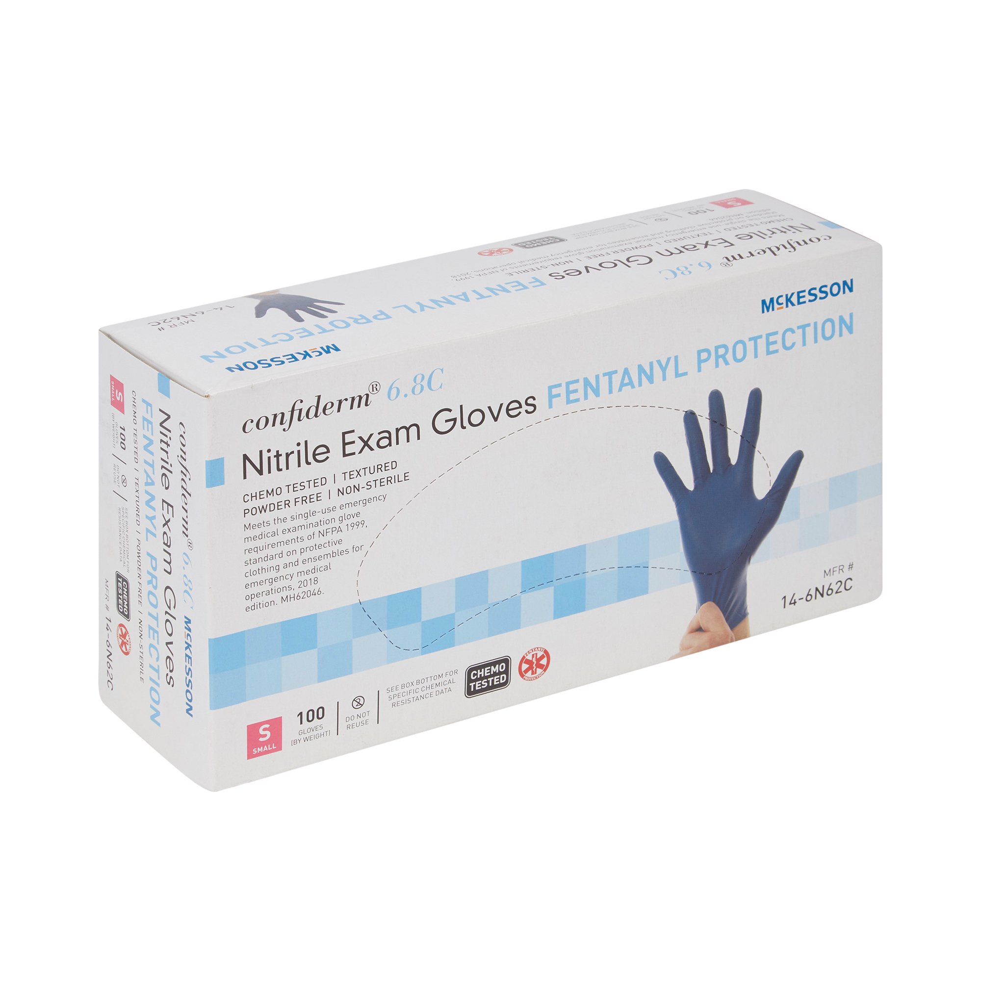 McKesson Confiderm® 6.8C Nitrile Exam Glove, Small, Blue - Image 6
