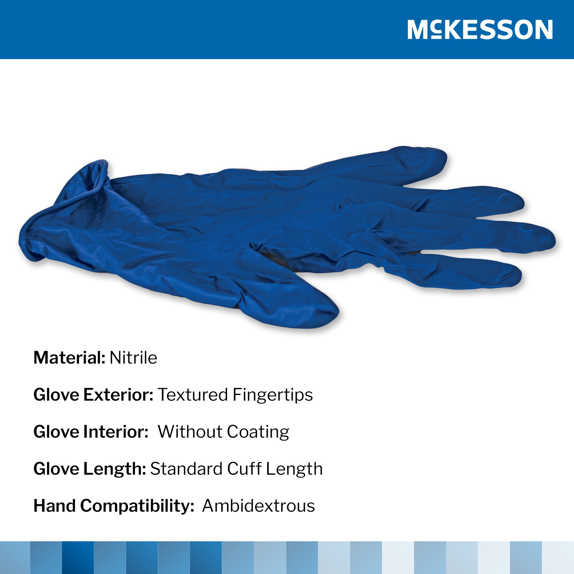 McKesson Confiderm® 6.8C Nitrile Exam Glove, Small, Blue - Image 3