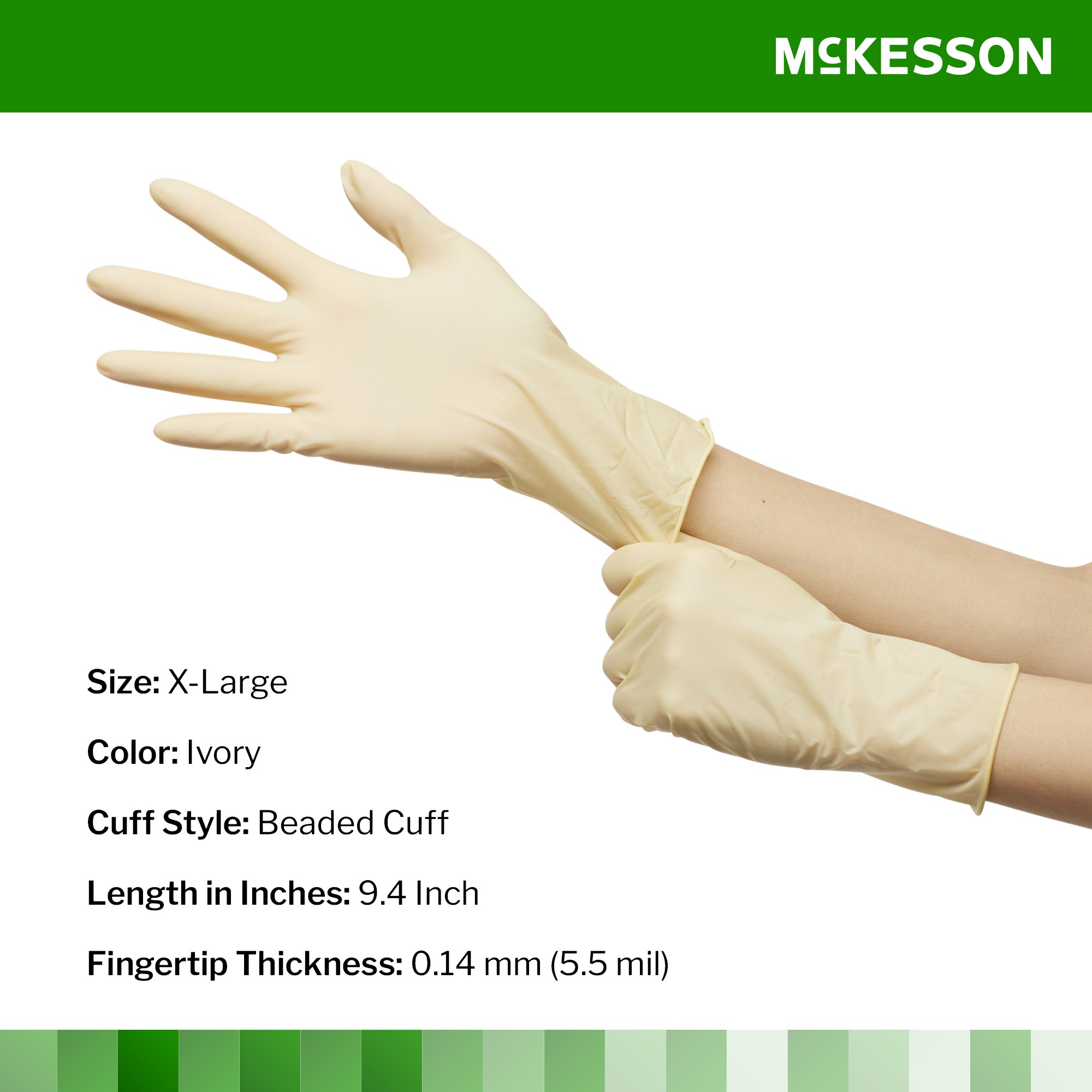 McKesson Confiderm® Latex Exam Glove, Extra Large, Ivory - Image 2