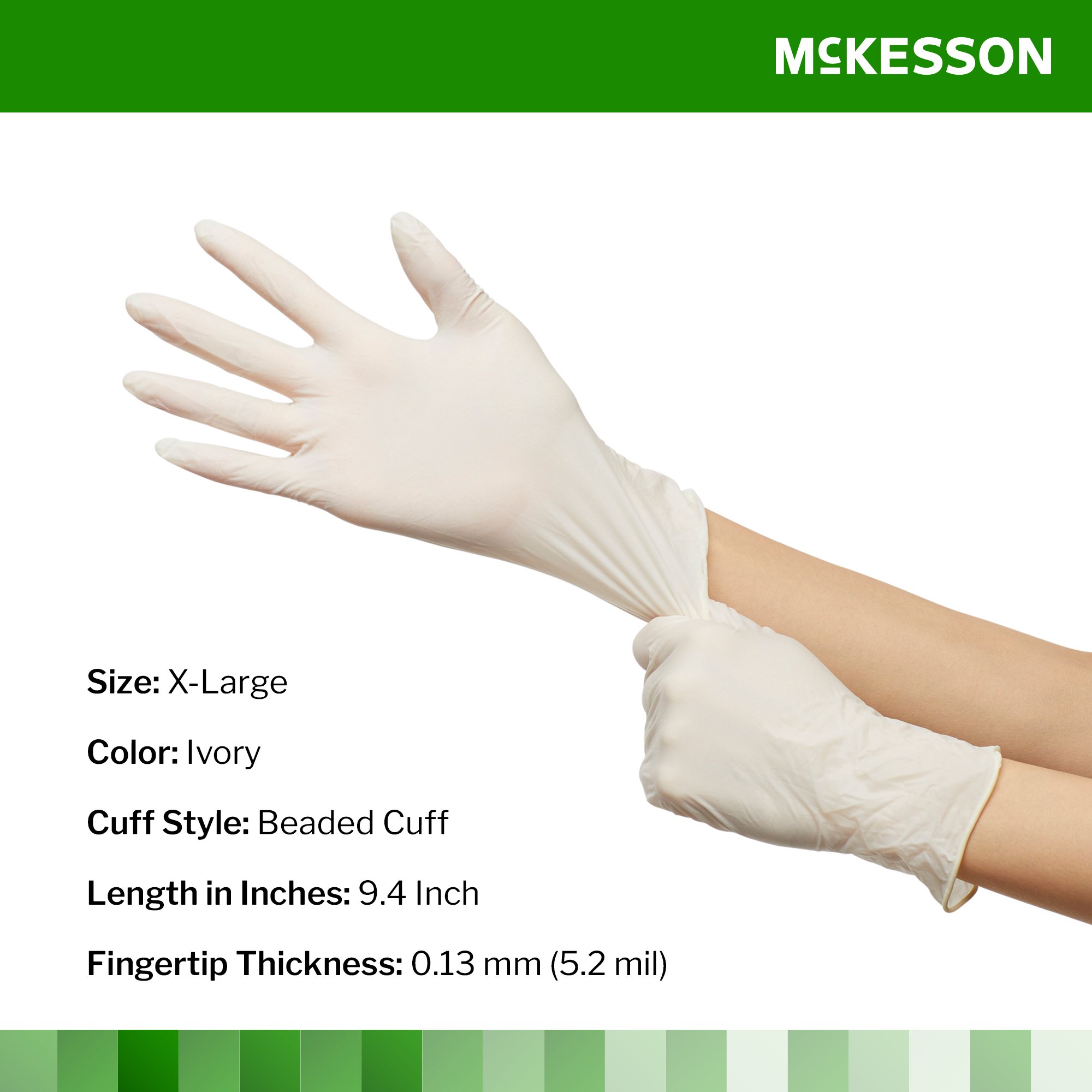 McKesson Confiderm® Latex Exam Glove, Extra Large, Ivory - Image 2