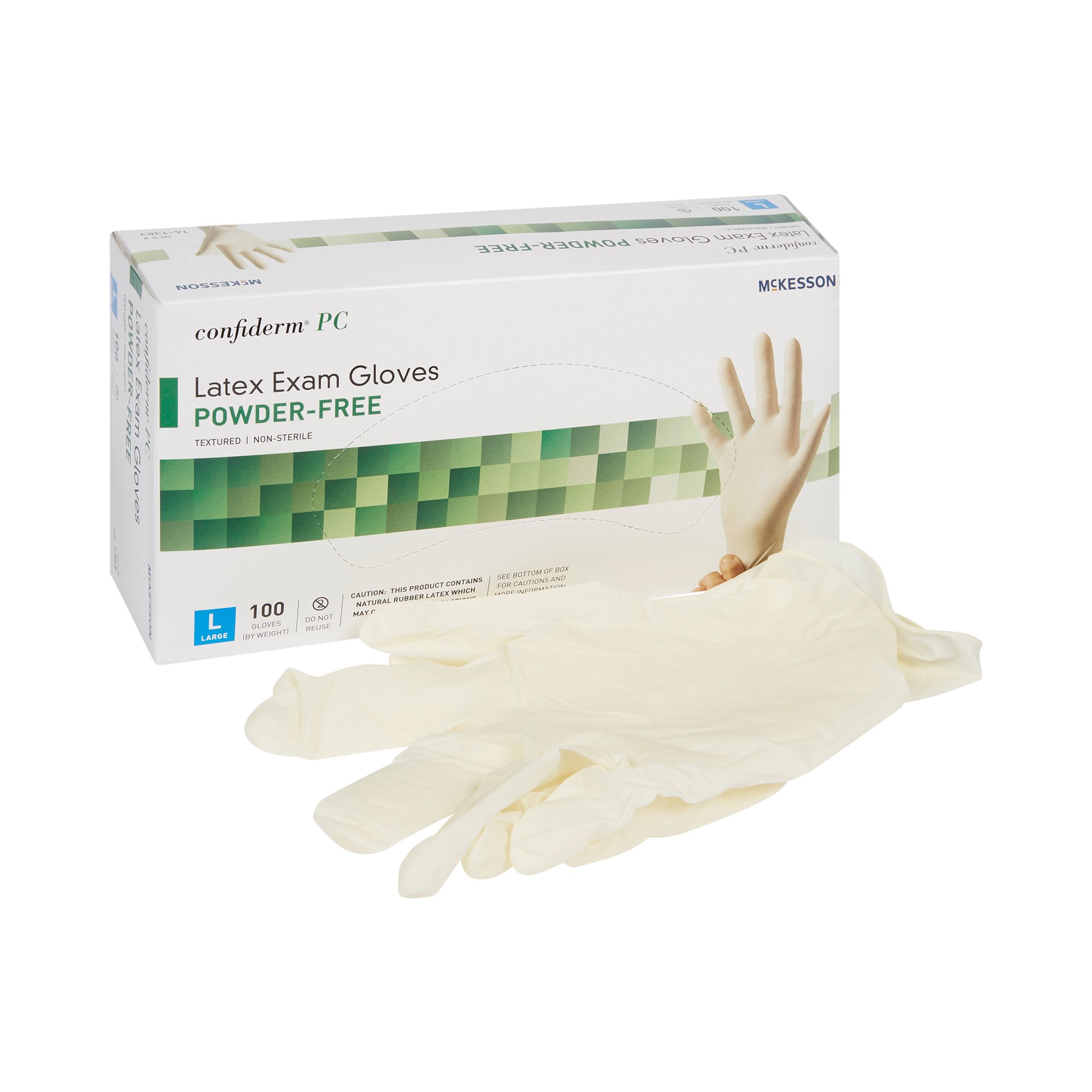 McKesson Confiderm® Latex Exam Glove, Large, Ivory