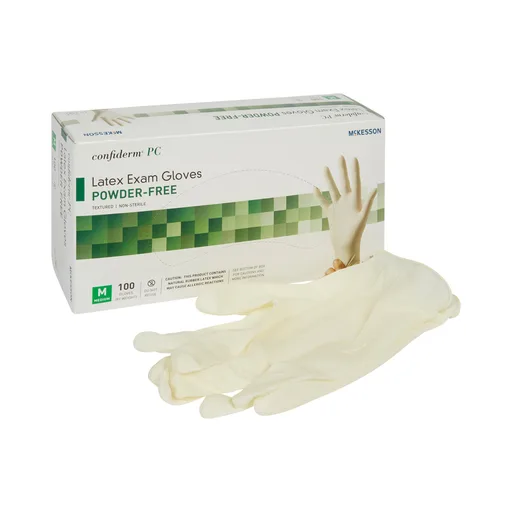 McKesson Confiderm® Latex Exam Glove, Medium, Ivory