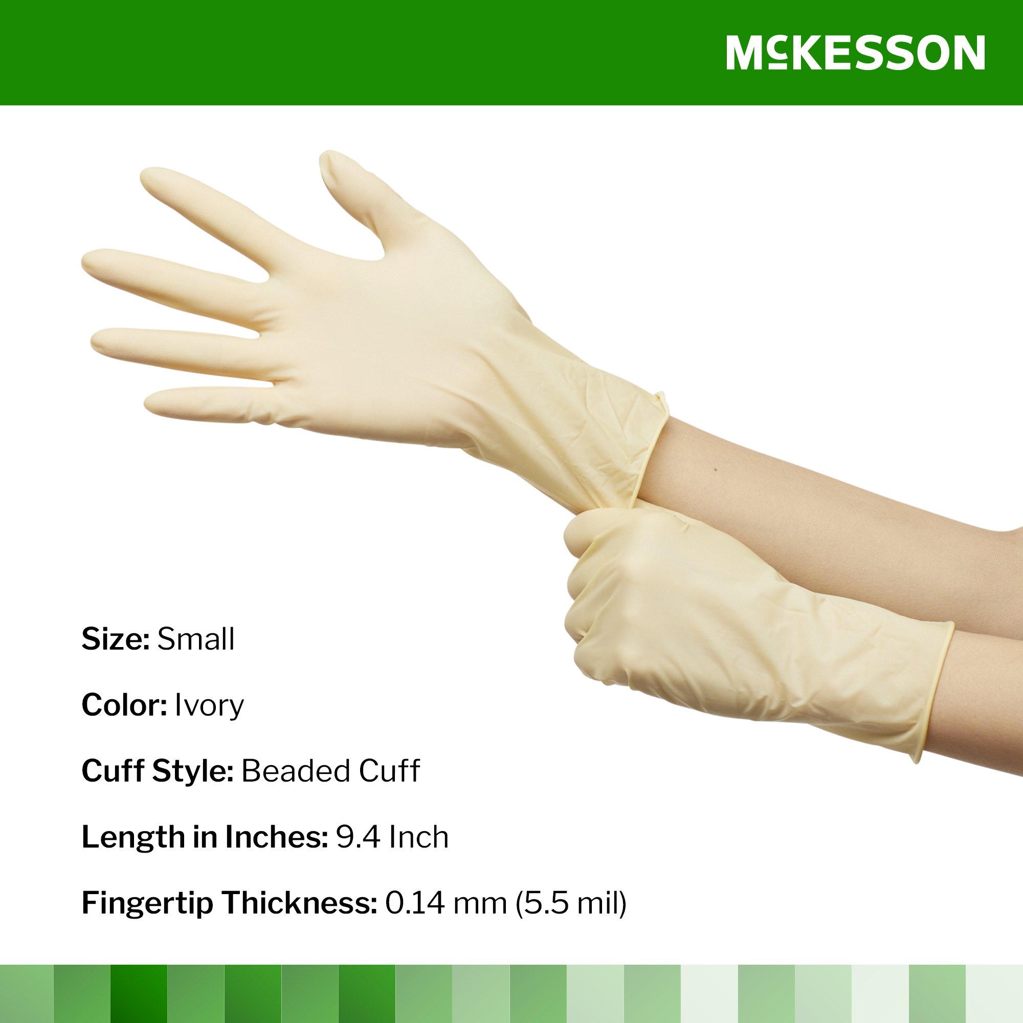 McKesson Confiderm® Latex Exam Glove, Small, Ivory - Image 2