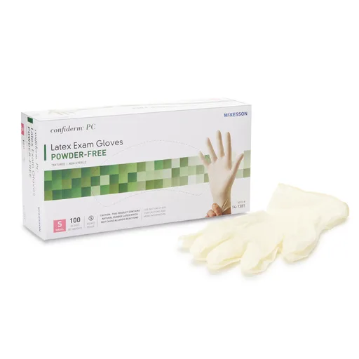 McKesson Confiderm® Latex Exam Glove, Small, Ivory