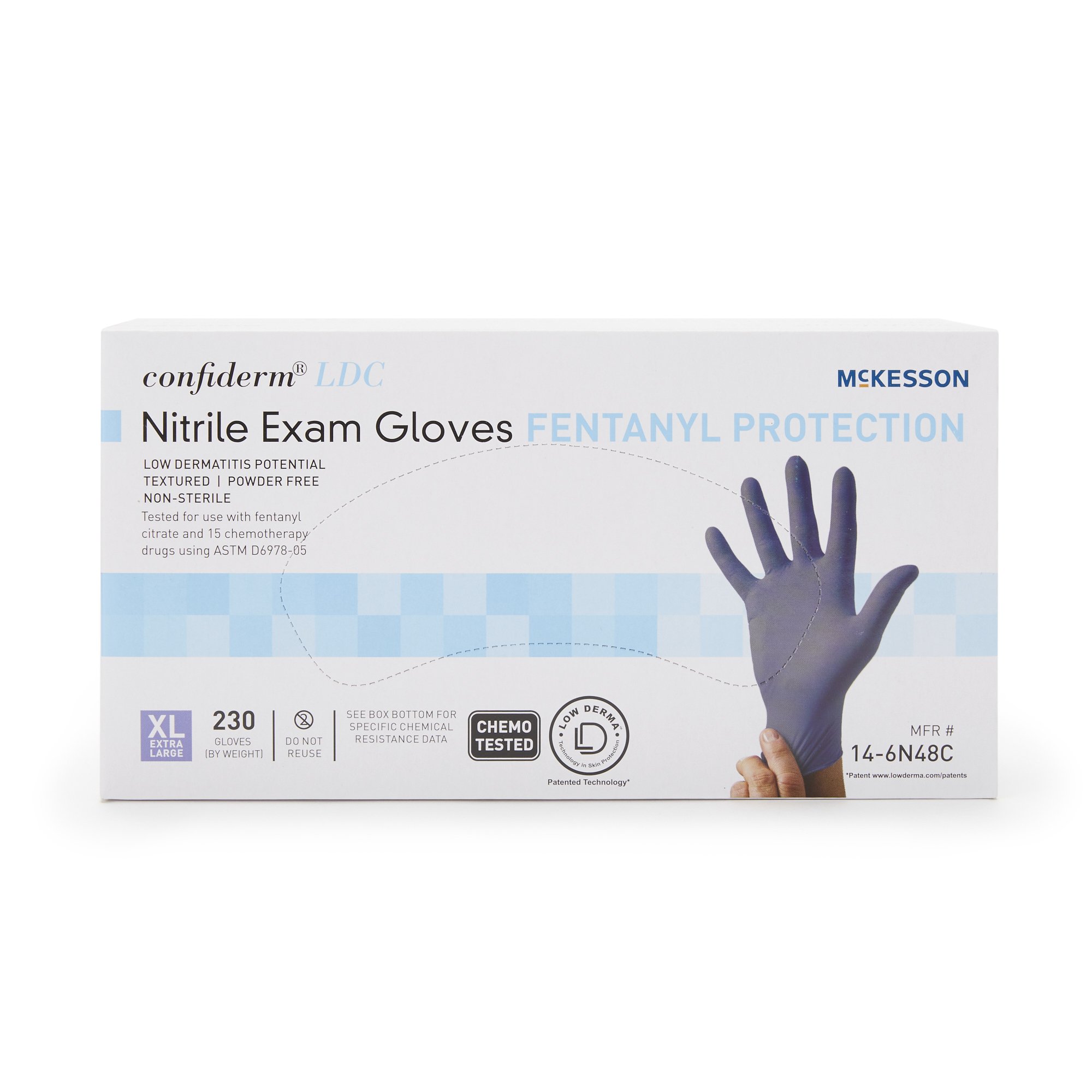 McKesson Confiderm® LDC Exam Glove, Extra Large, Blue - Image 6