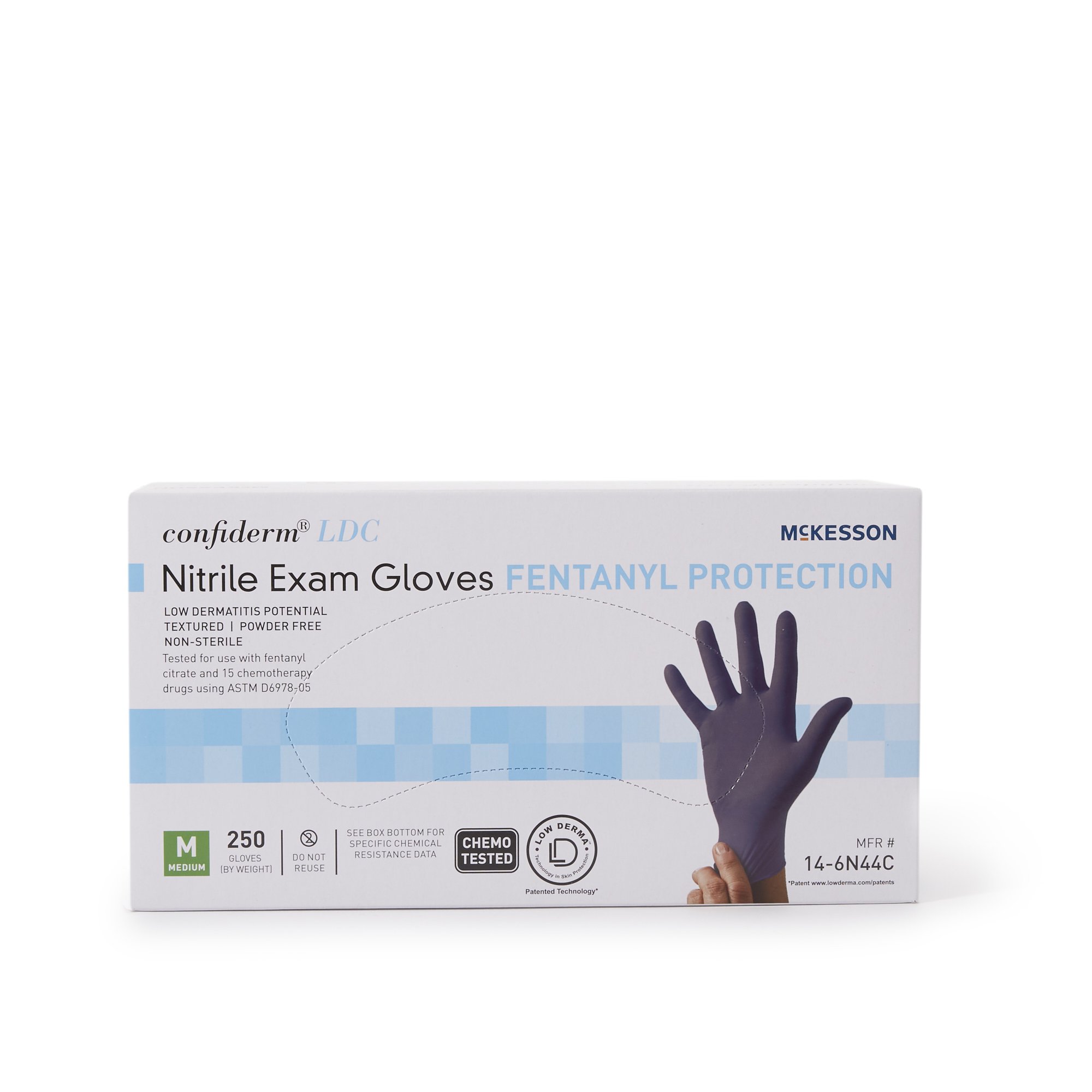 McKesson Confiderm® LDC Exam Glove, Medium, Blue - Image 6