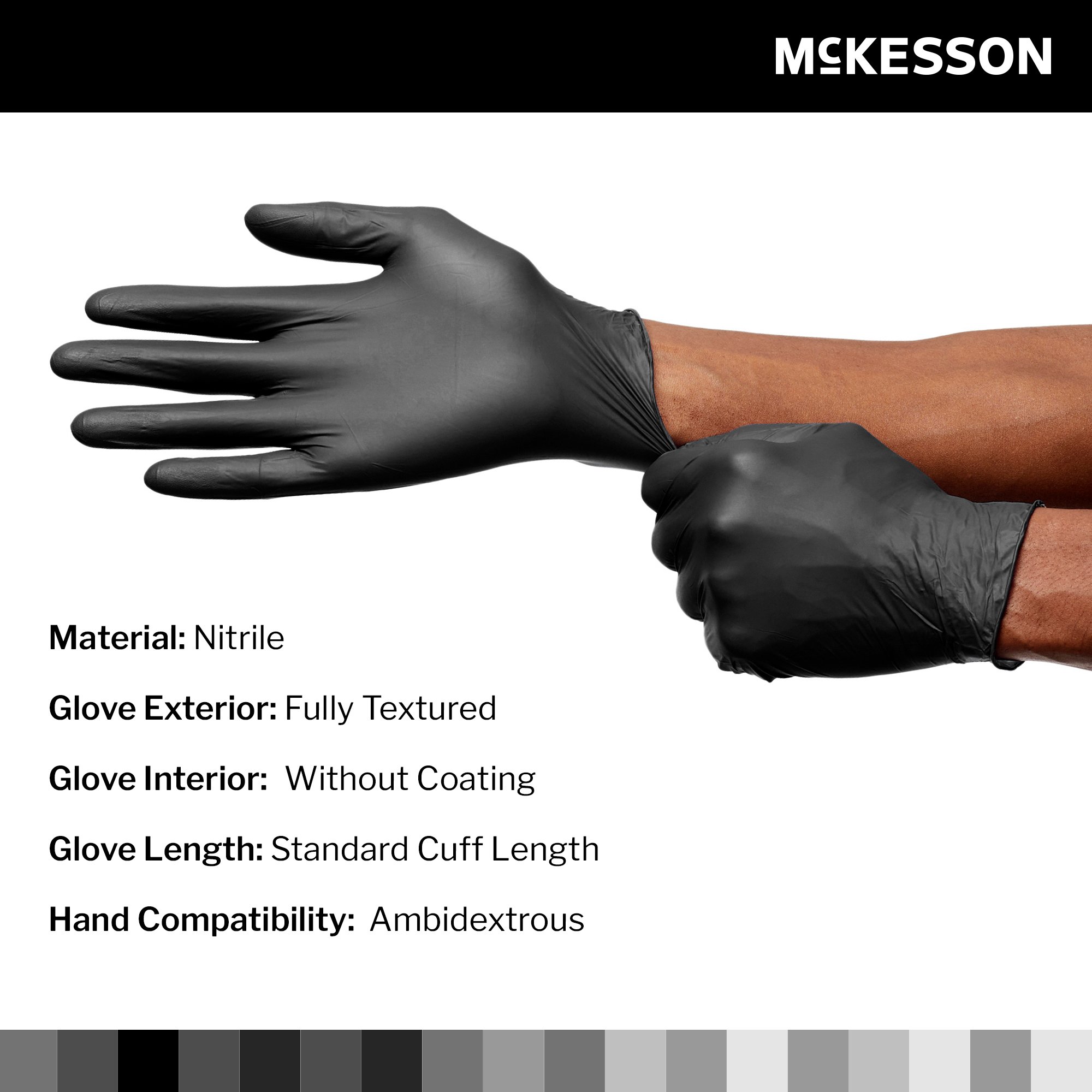 McKesson Confiderm® LDC Nitrile Exam Glove, Extra Large, Black - Image 3