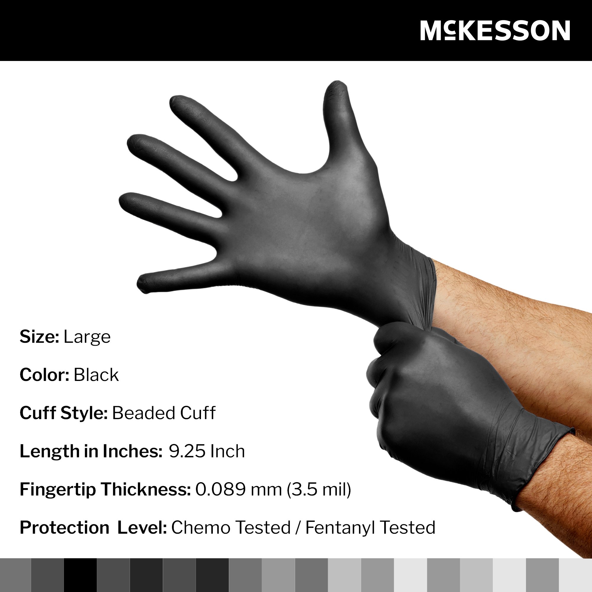 McKesson Confiderm® LDC Nitrile Exam Glove, Large, Black - Image 2