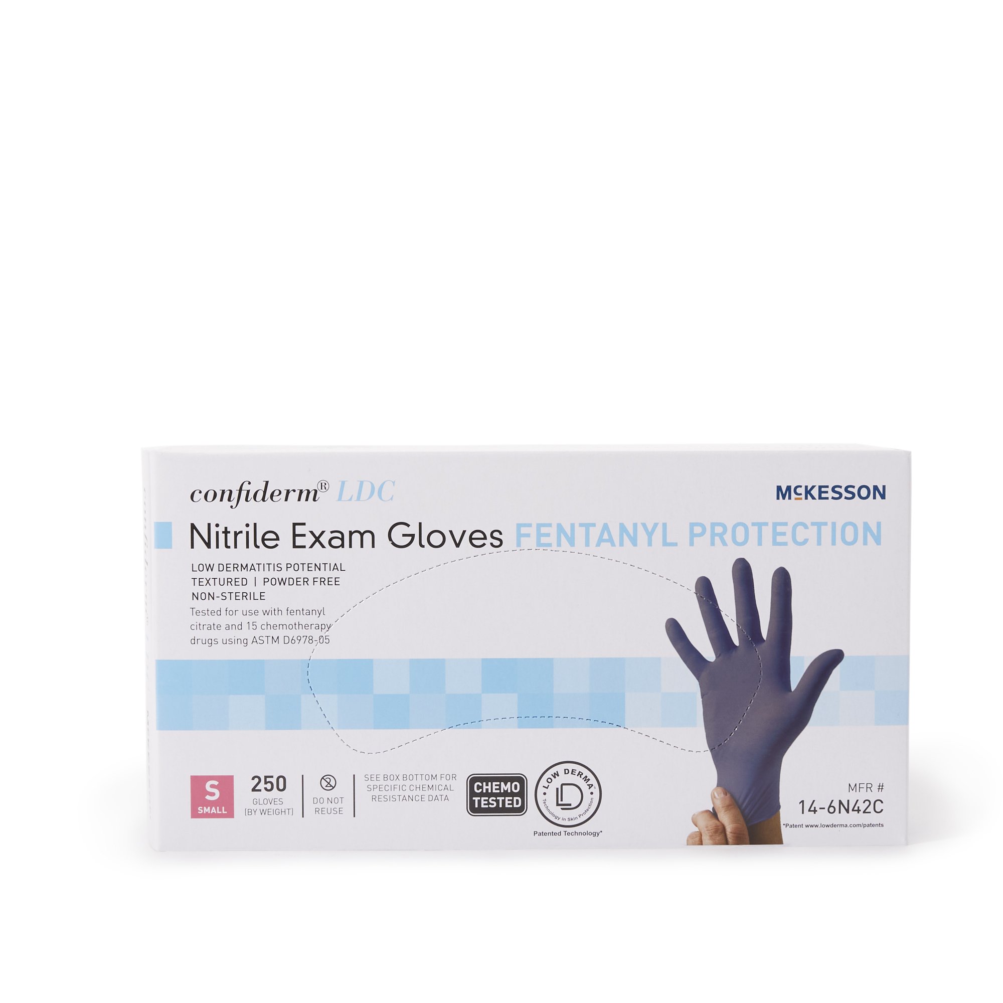 McKesson Confiderm® LDC Nitrile Exam Glove, Small, Blue - Image 6