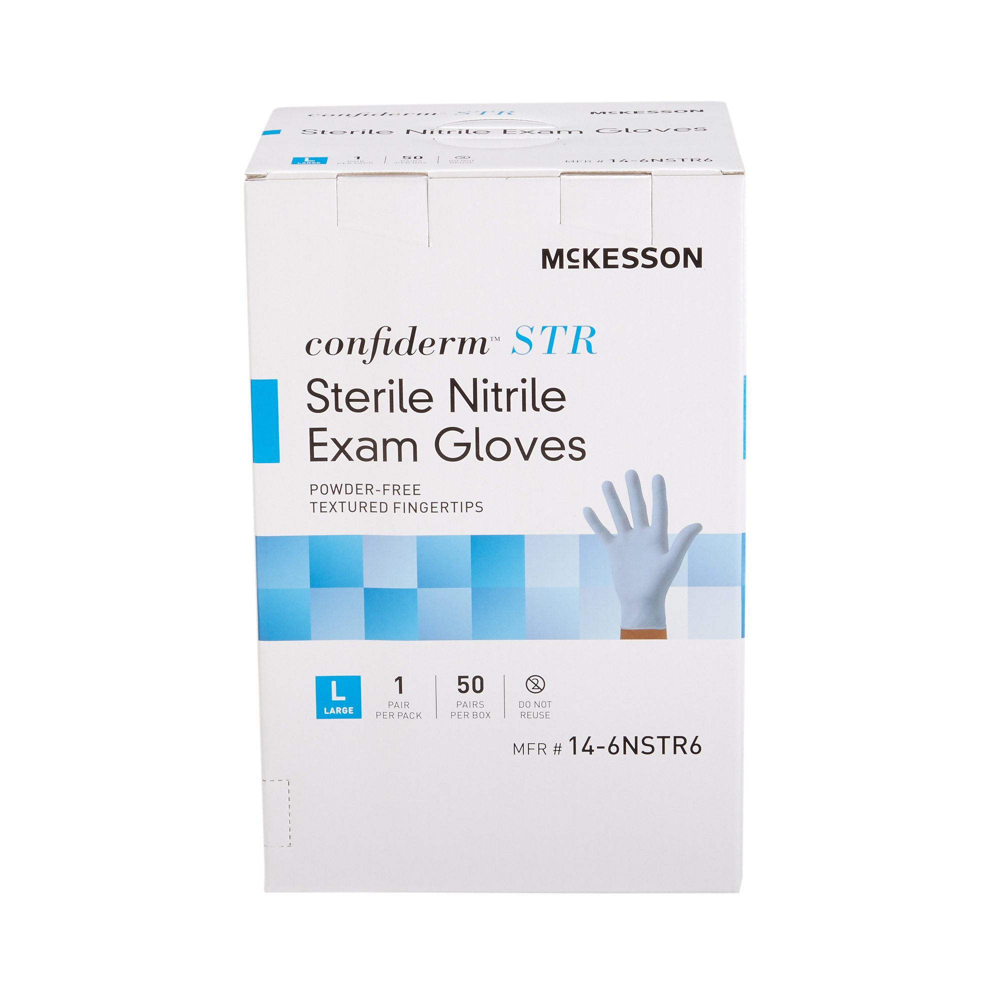 McKesson Confiderm® STR Nitrile Exam Glove, Large, Blue - Image 5