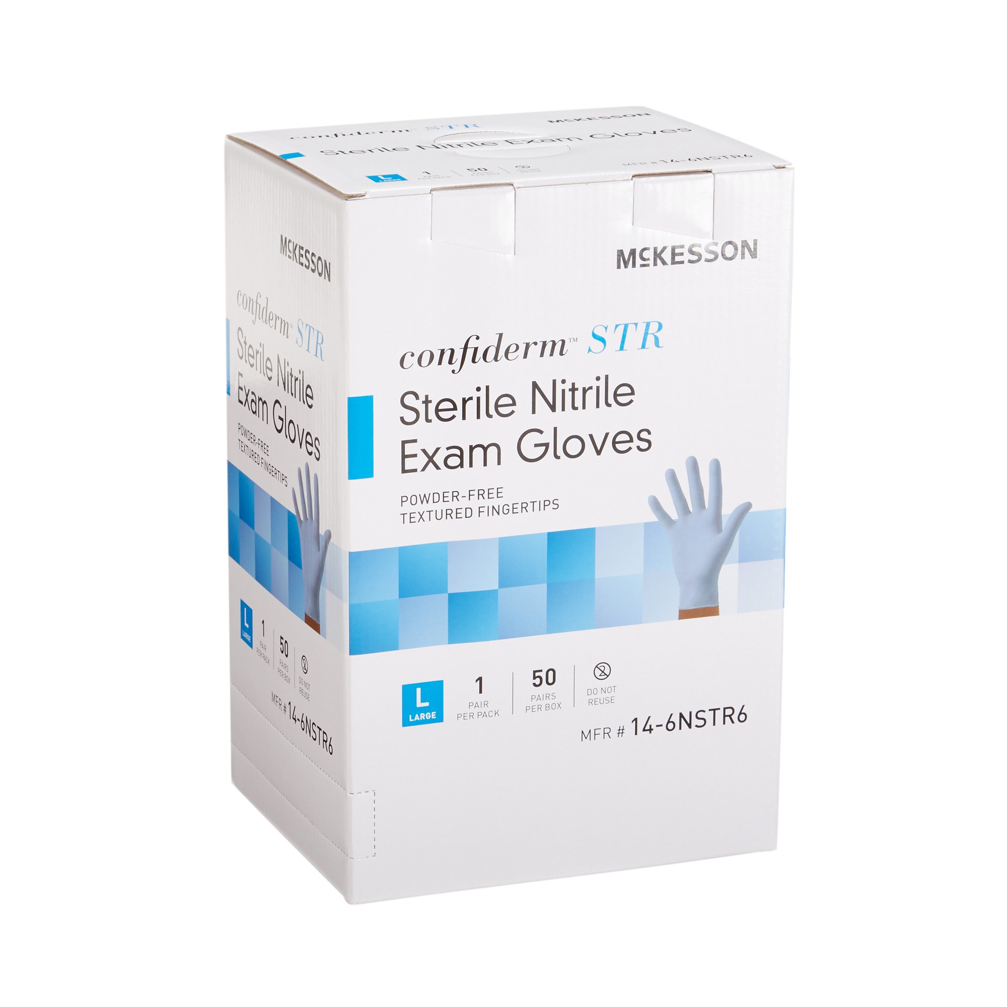 McKesson Confiderm® STR Nitrile Exam Glove, Large, Blue - Image 6
