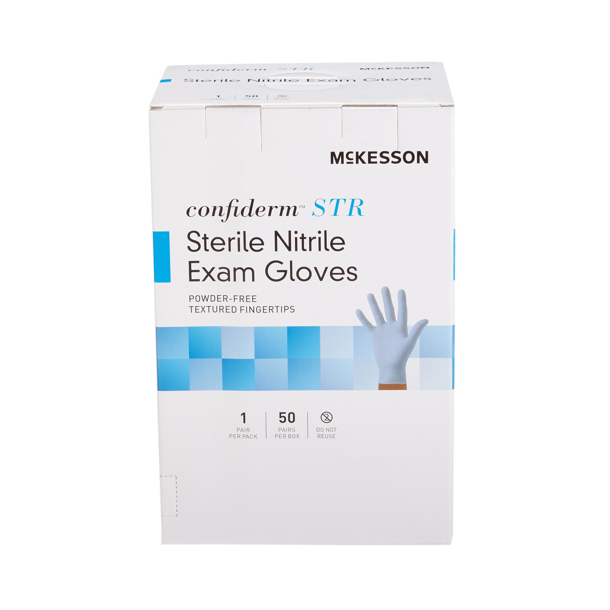 McKesson Confiderm® STR Nitrile Exam Glove, Medium, Blue - Image 5