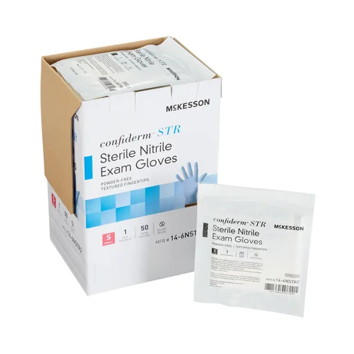 McKesson Confiderm® STR Nitrile Exam Glove, Small, Blue