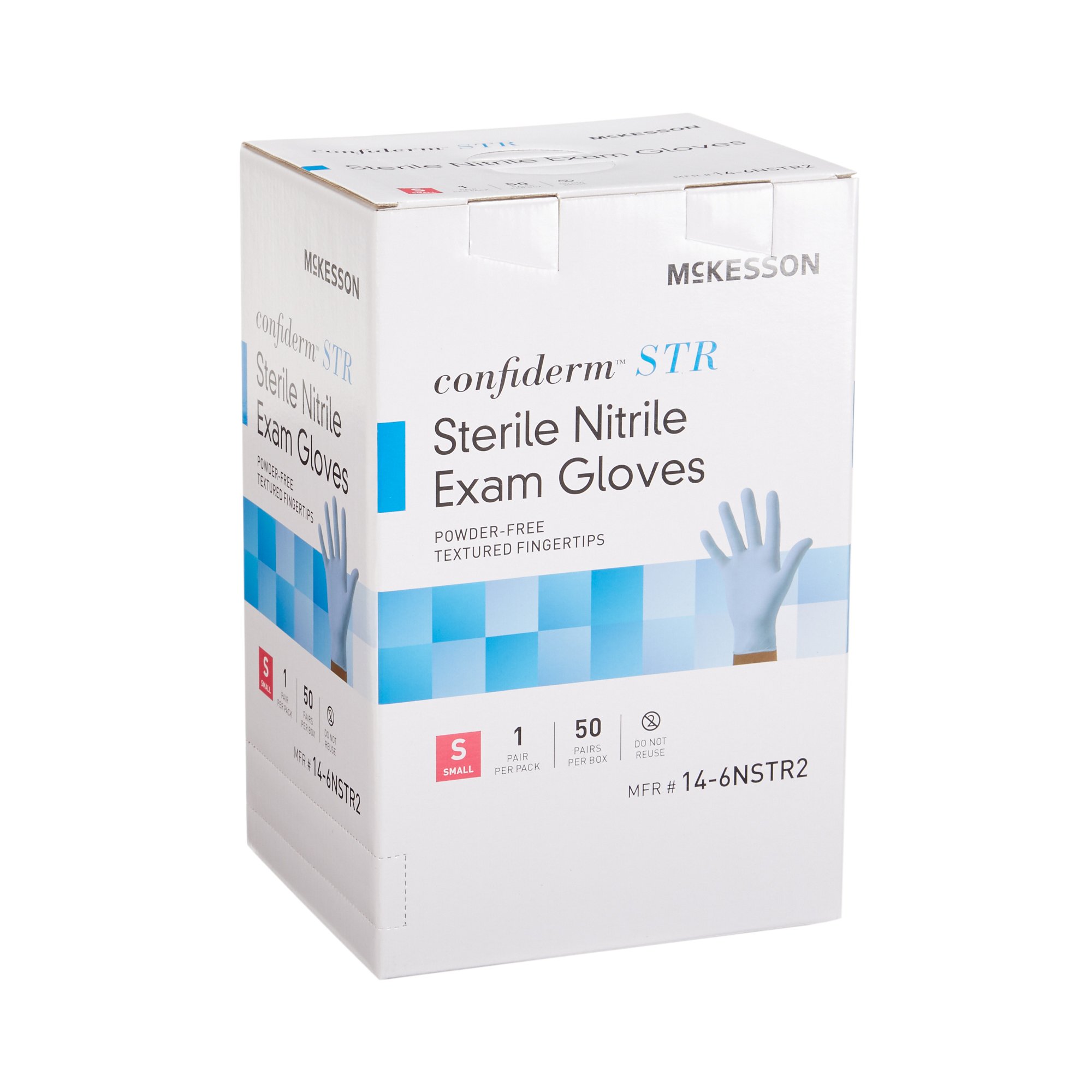 McKesson Confiderm® STR Nitrile Exam Glove, Small, Blue - Image 6