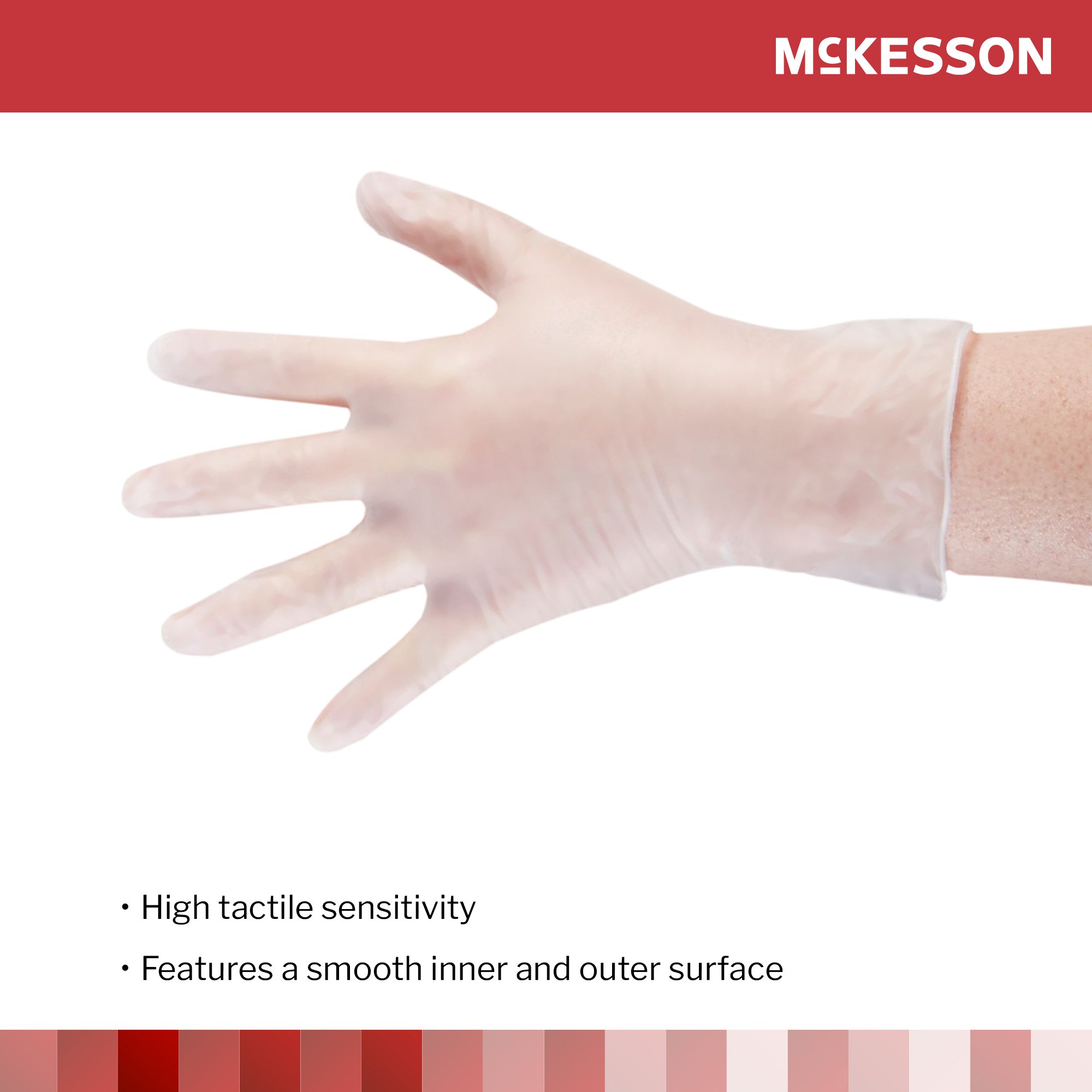 McKesson Confiderm® Vinyl Exam Glove, Extra Large, Clear - Image 4