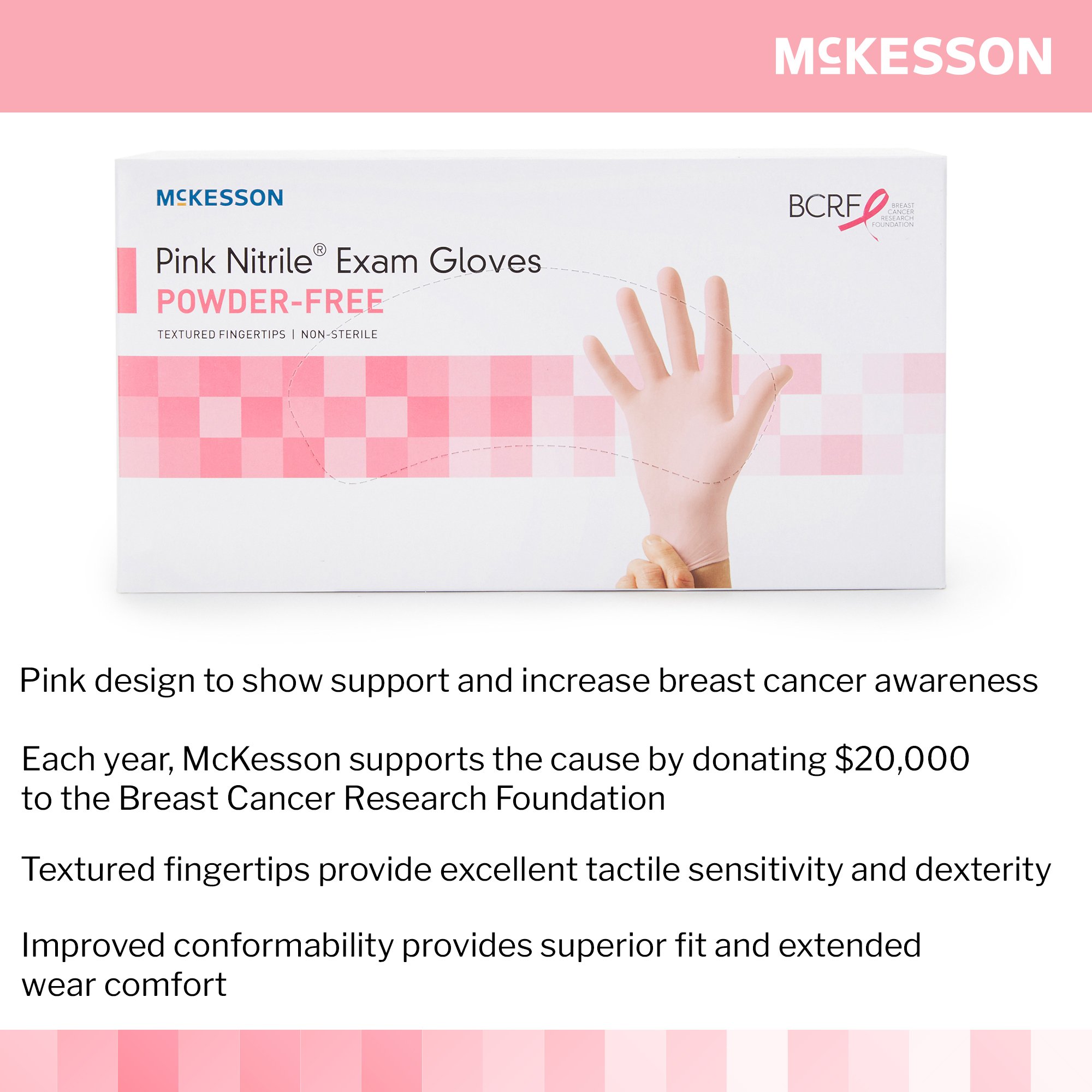 McKesson Pink Nitrile® Nitrile Exam Glove, Extra Large, Pink - Image 4