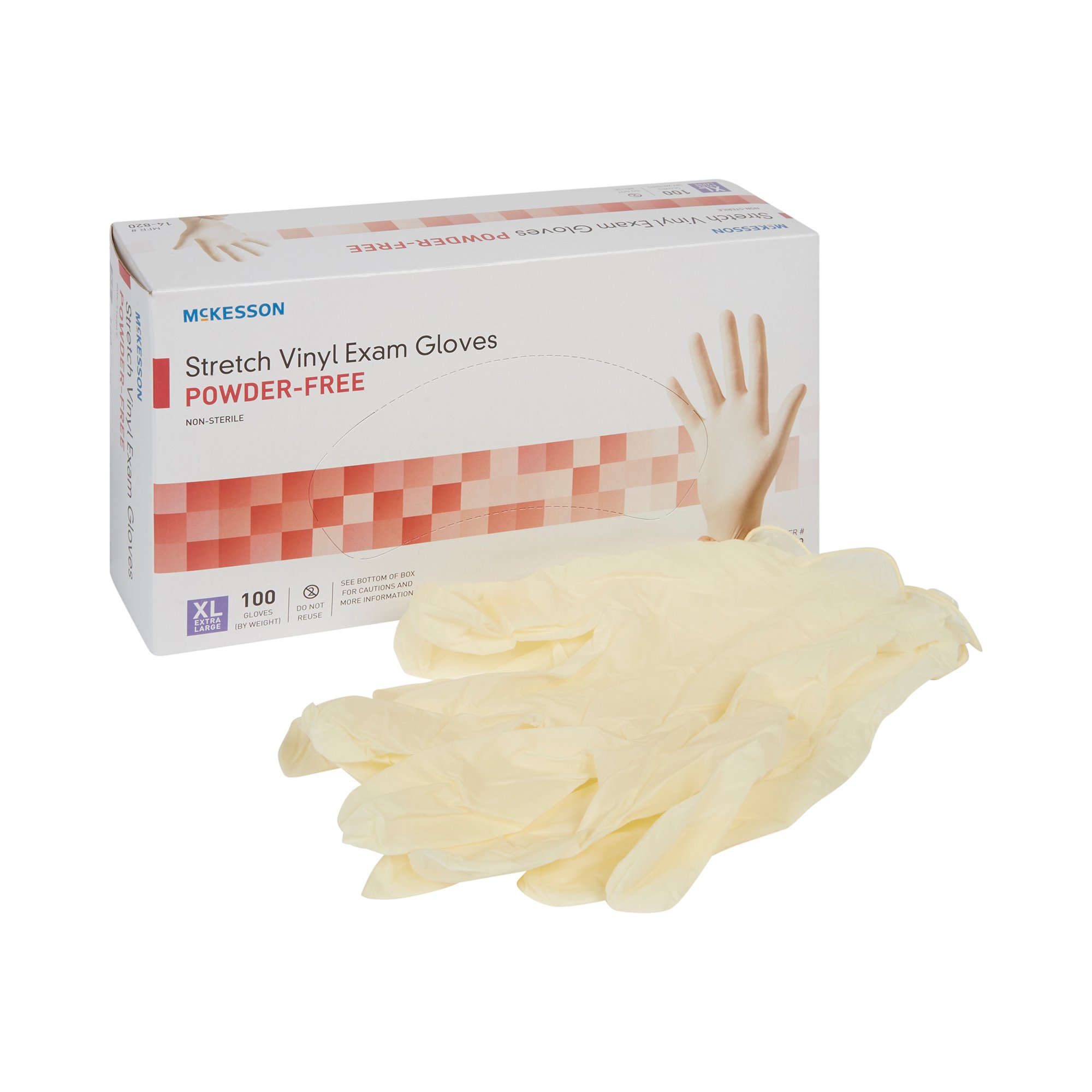 McKesson Stretch Vinyl Exam Glove, Extra Large, Ivory