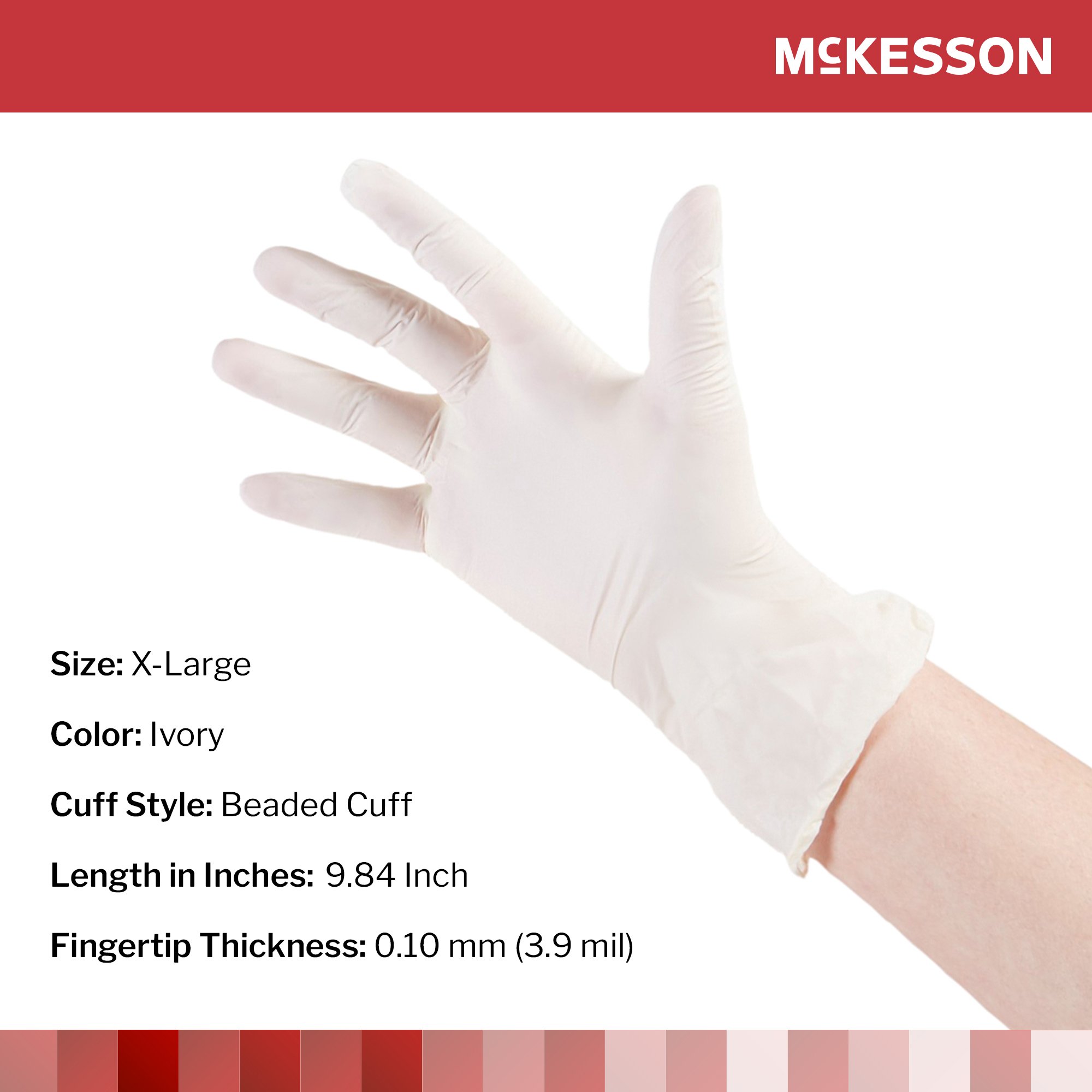 McKesson Stretch Vinyl Exam Glove, Extra Large, Ivory - Image 2