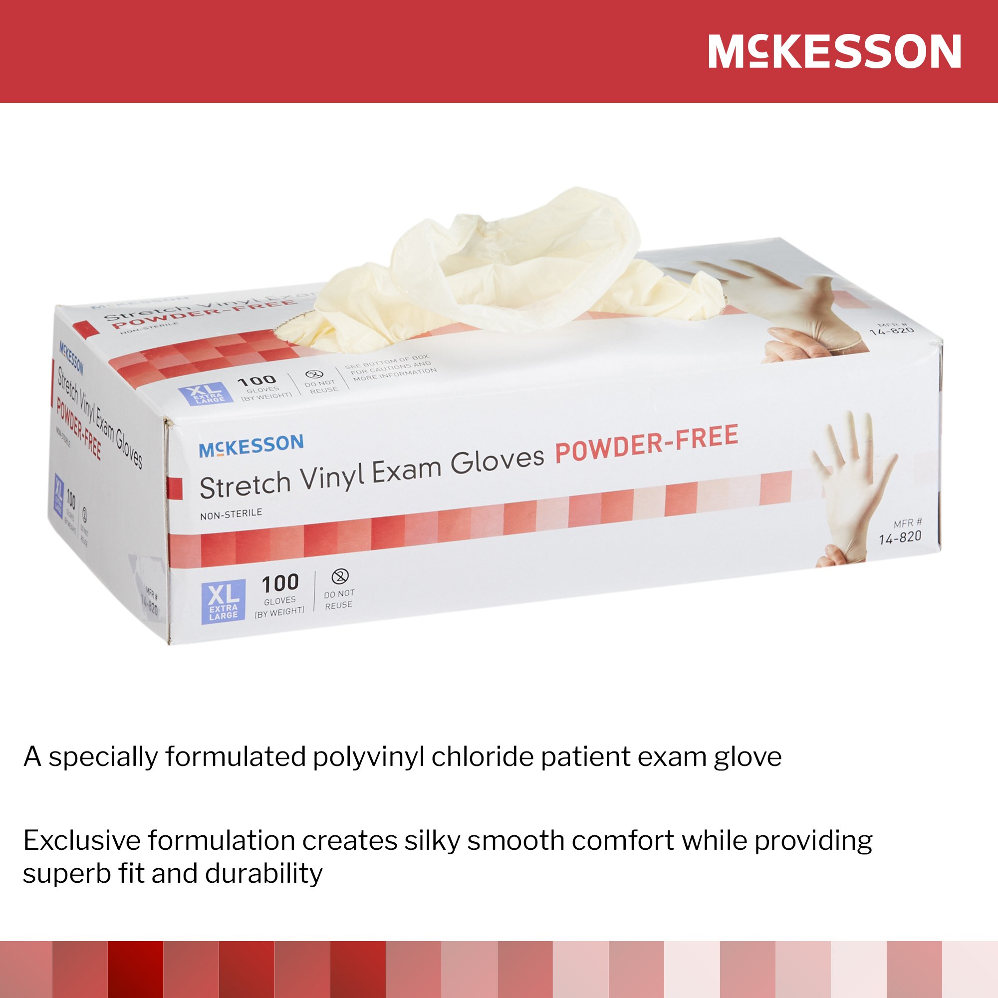 McKesson Stretch Vinyl Exam Glove, Extra Large, Ivory - Image 4