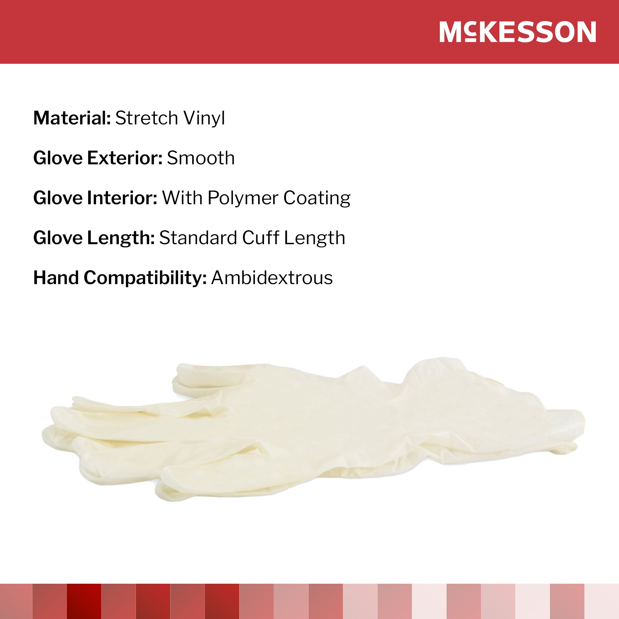 McKesson Stretch Vinyl Exam Glove, Large, Ivory - Image 3