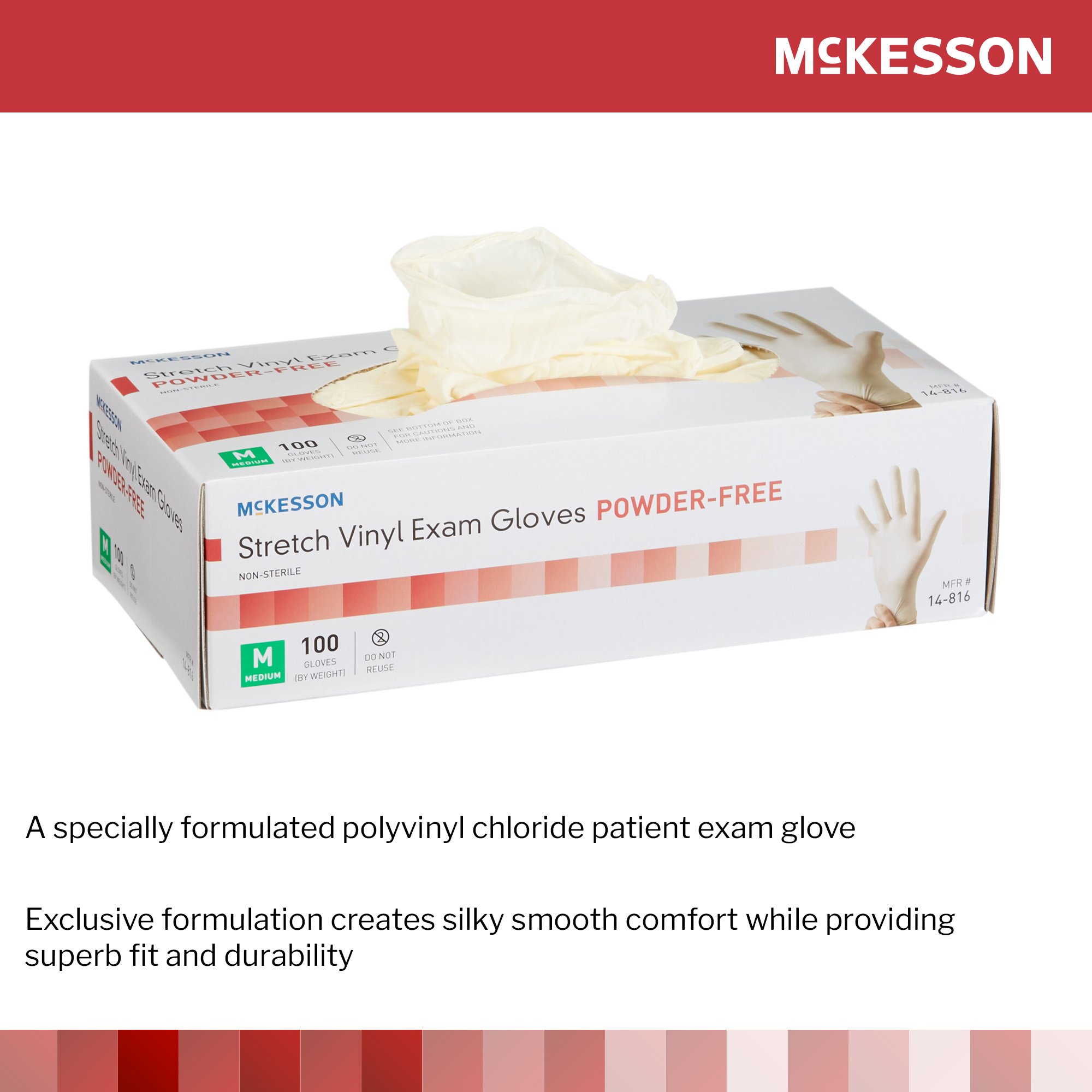 McKesson Stretch Vinyl Exam Glove, Medium, Ivory - Image 4
