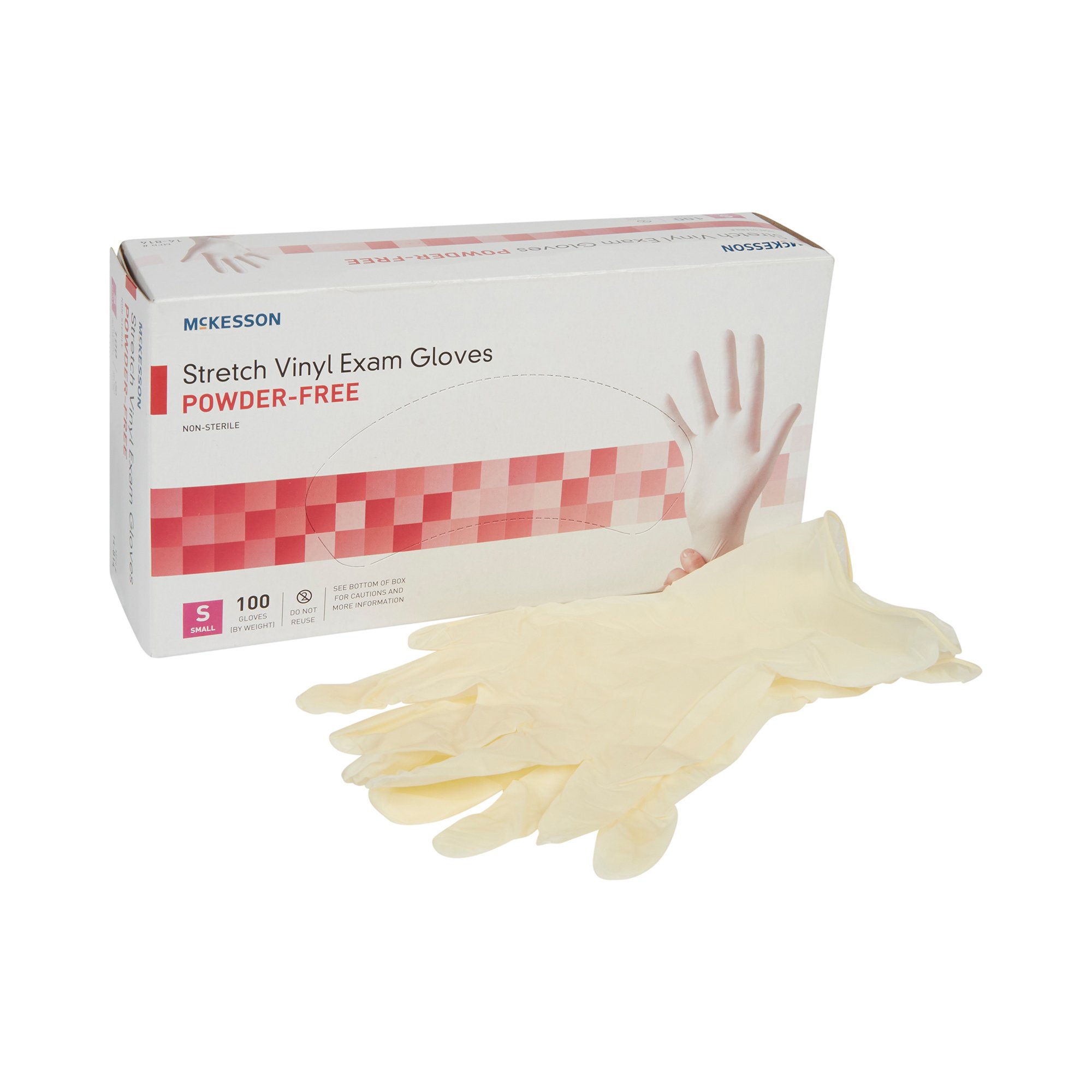 McKesson Stretch Vinyl Exam Glove, Small, Ivory