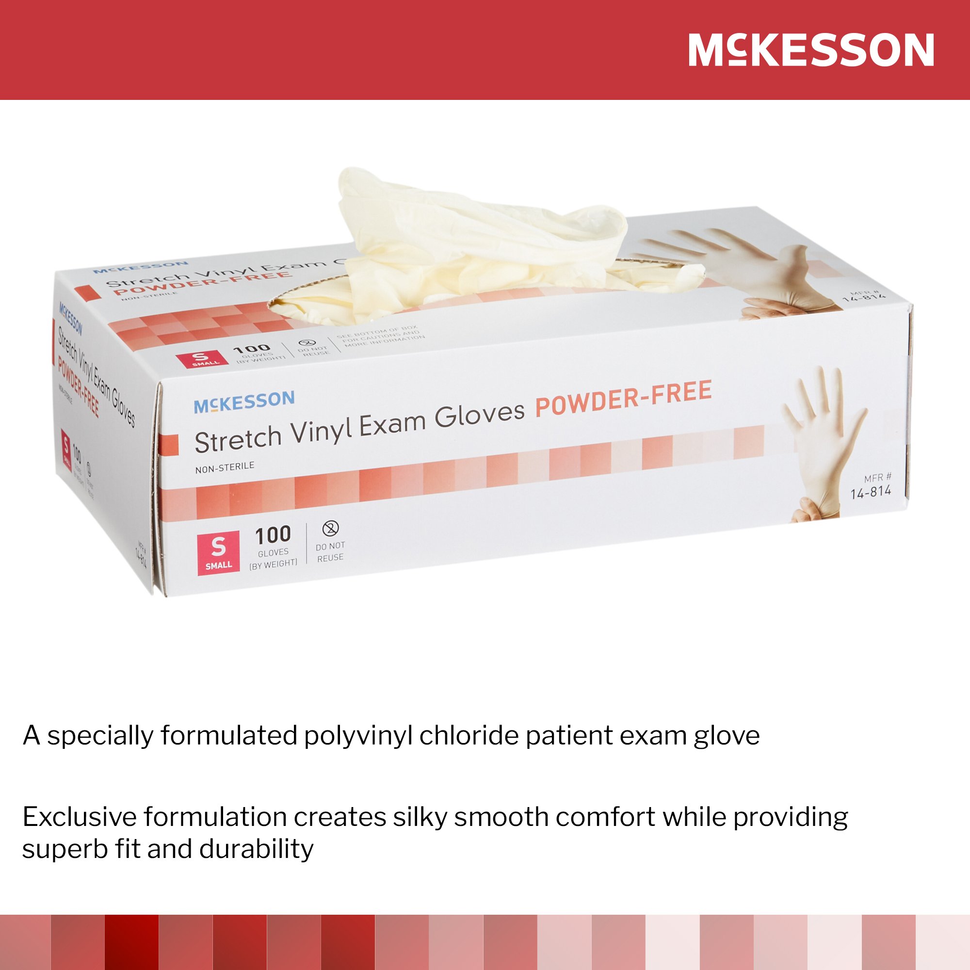 McKesson Stretch Vinyl Exam Glove, Small, Ivory - Image 4