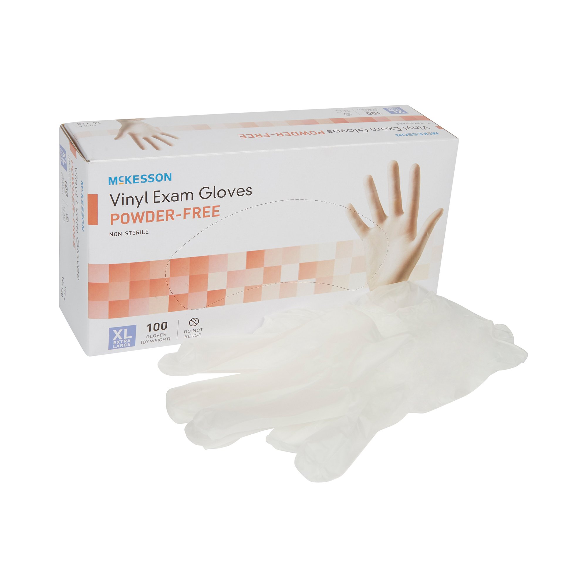 McKesson Vinyl Exam Glove, Extra Large, Clear