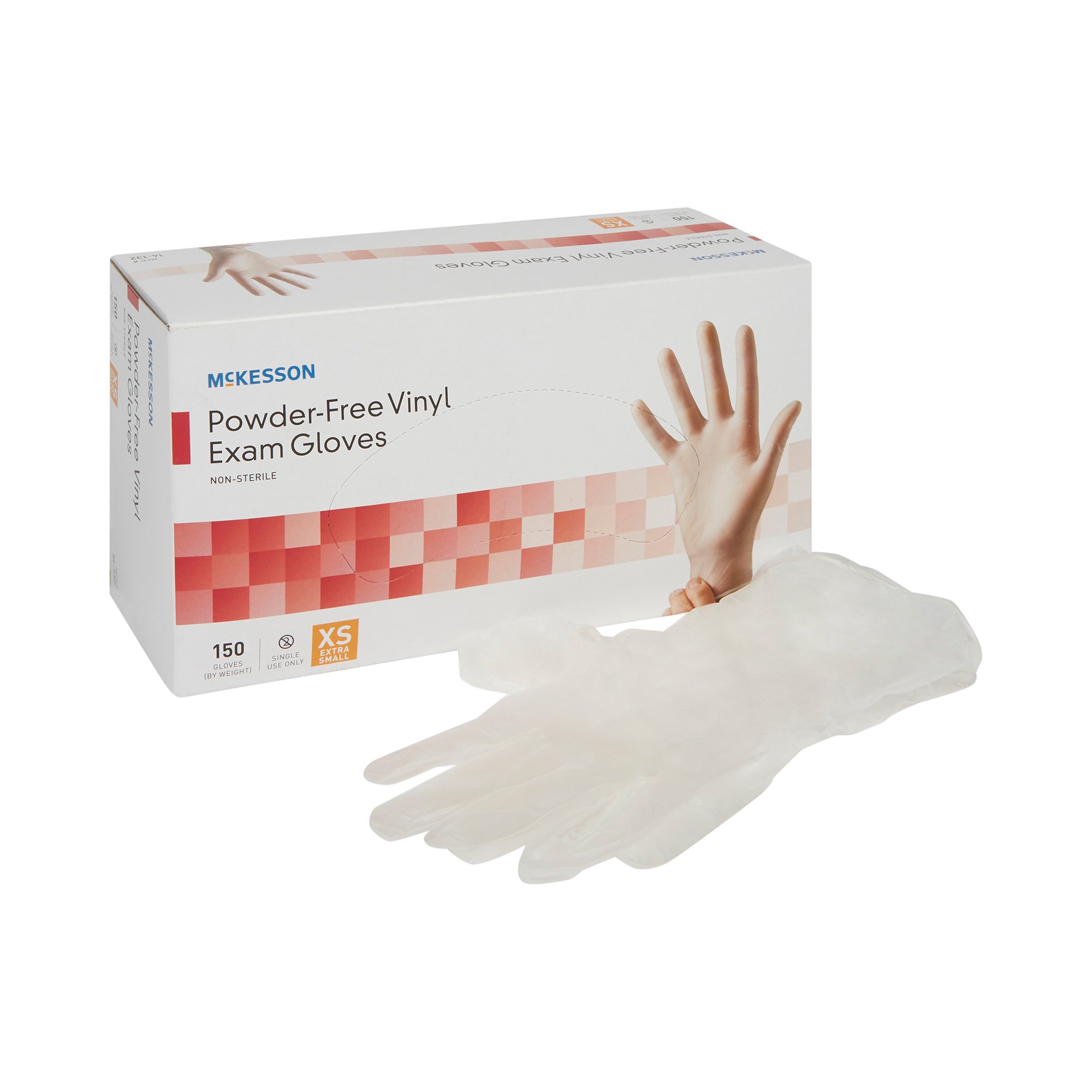 McKesson Vinyl Exam Glove, Extra Small, Clear