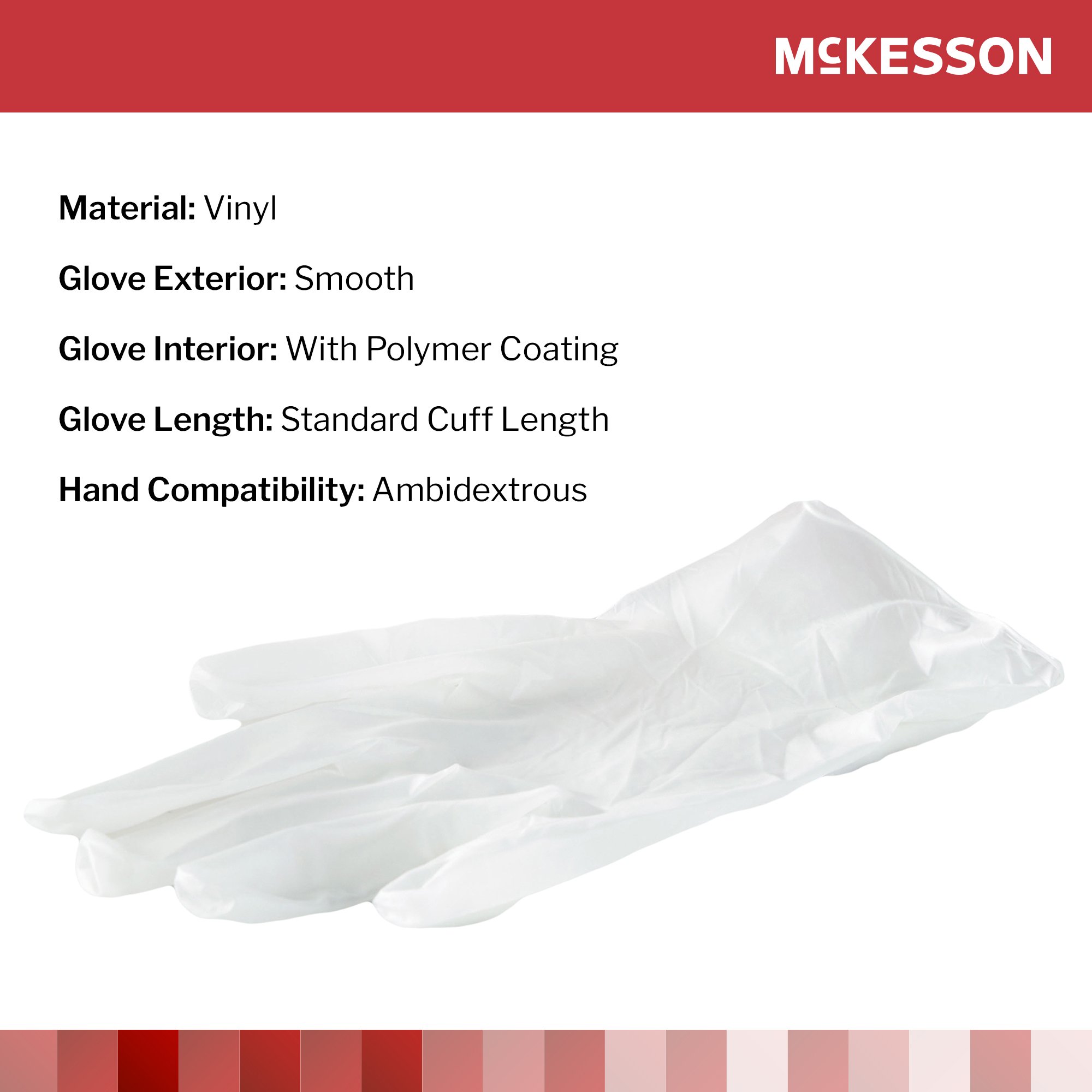 McKesson Vinyl Exam Glove, Extra Small, Clear - Image 3