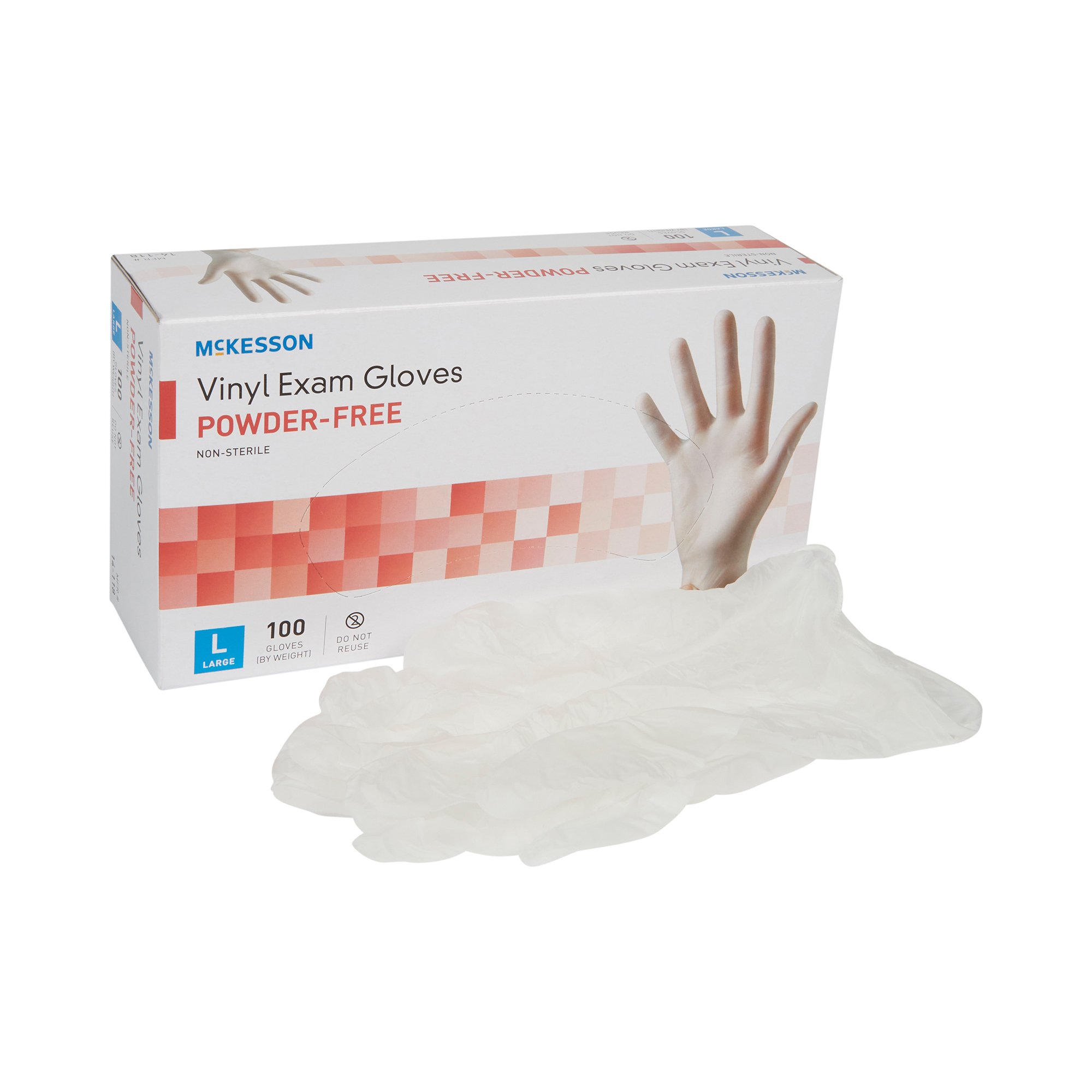 McKesson Vinyl Exam Glove, Large, Clear