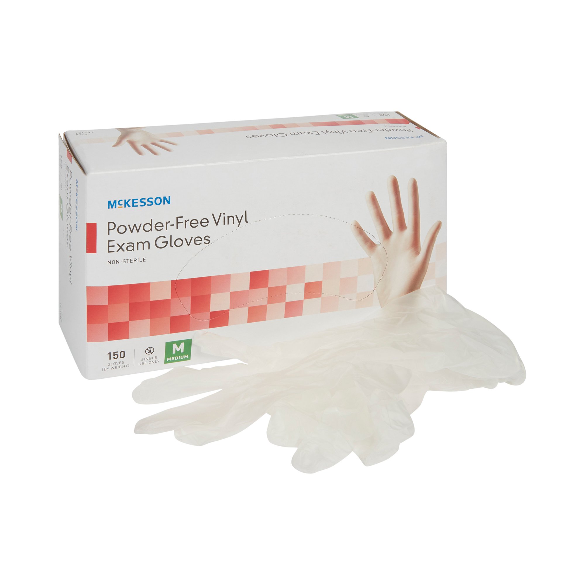 McKesson Vinyl Exam Glove, Medium, Clear