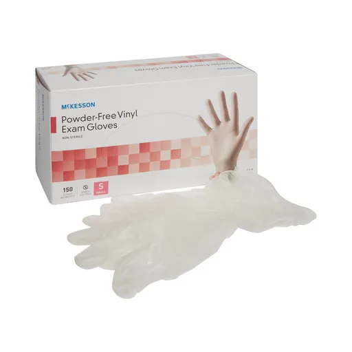 McKesson Vinyl Exam Glove, Small, Clear
