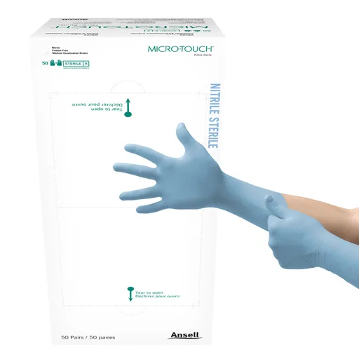 Micro-Touch® Extended Cuff Length Exam Glove, Small, Blue