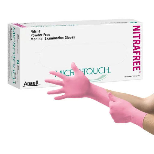 Micro-Touch® NitraFree™ Nitrile Exam Glove, Large, Pink