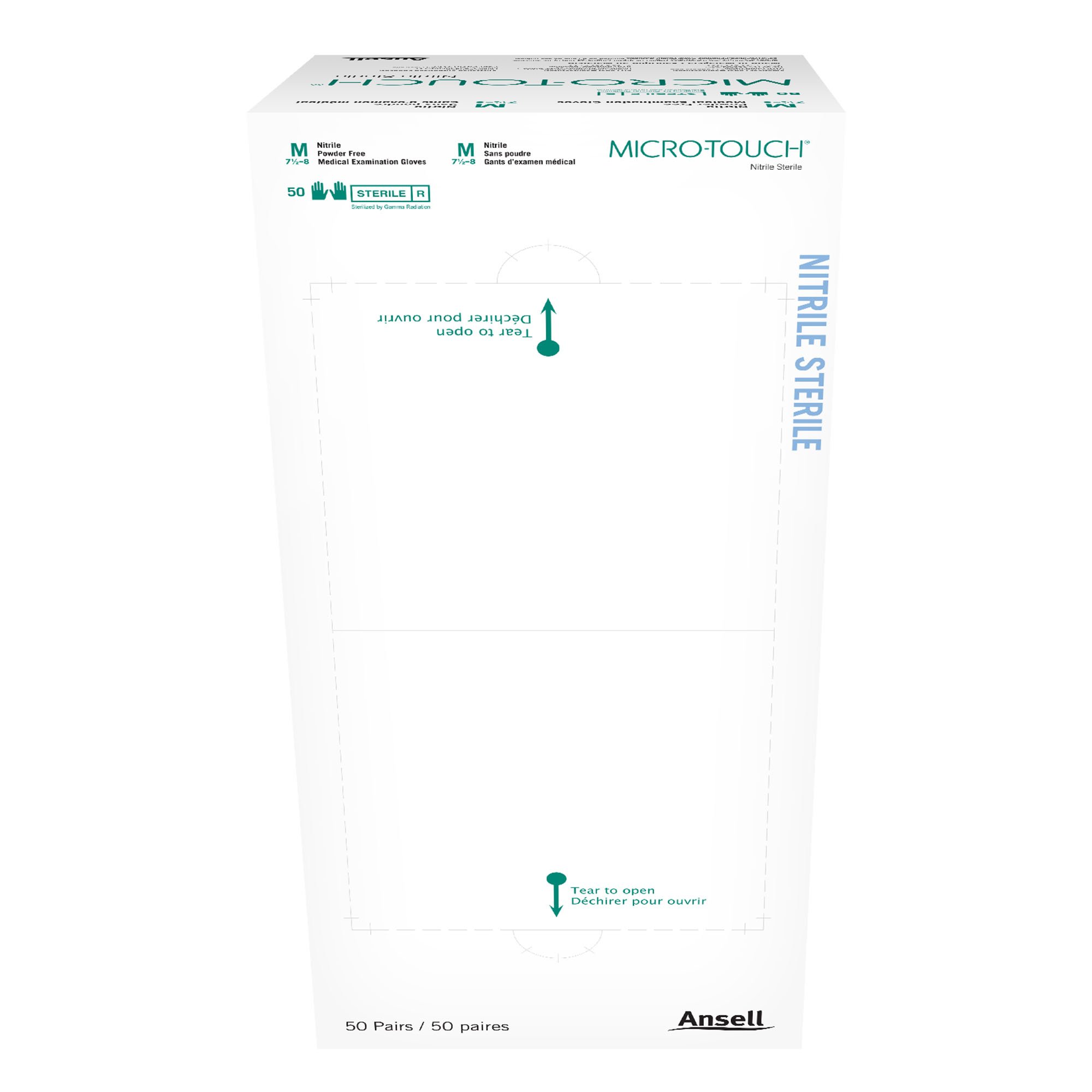 Micro-Touch® Nitrile Extended Cuff Length Exam Glove, Medium, Blue - Image 2