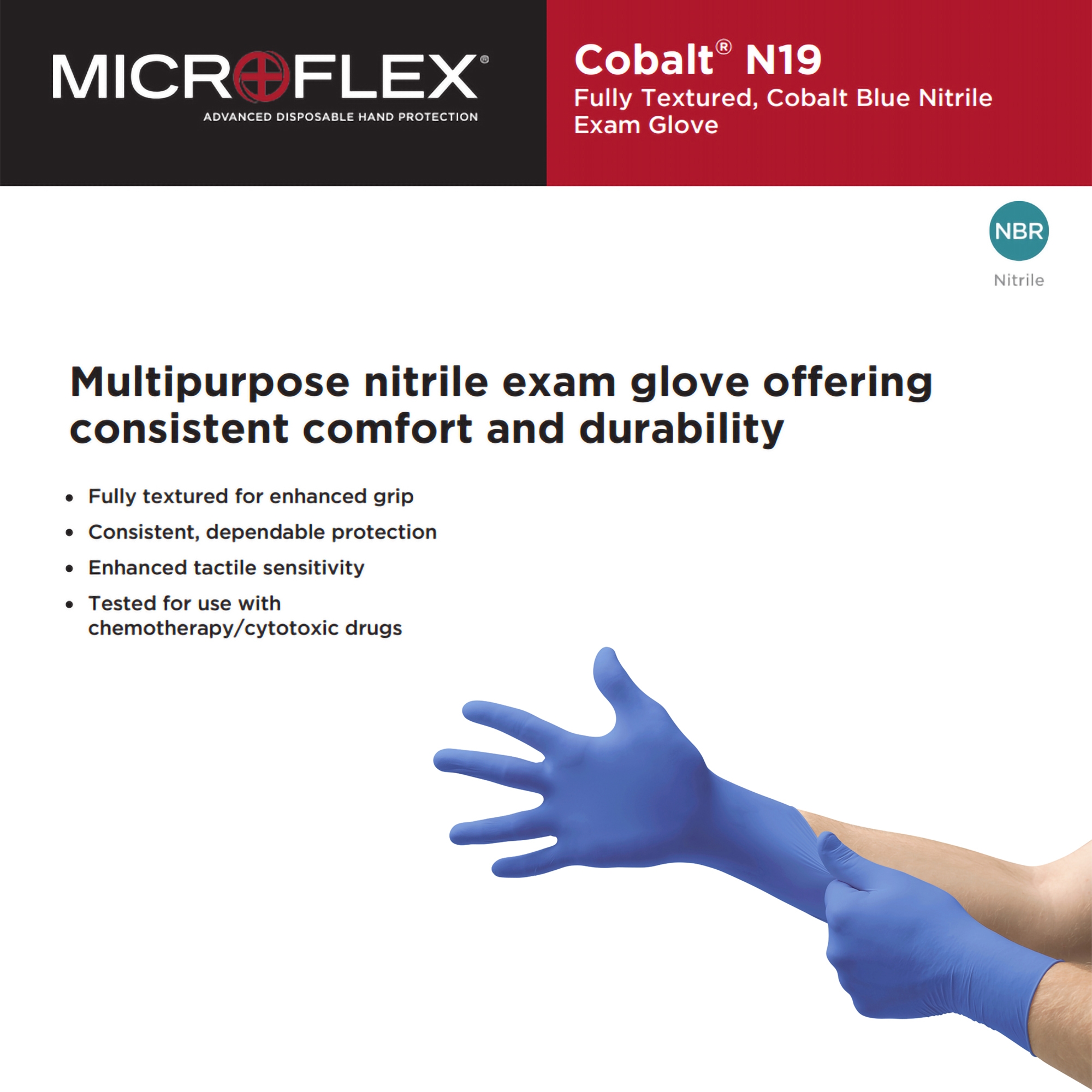 Microflex® Cobalt® Nitrile Exam Glove, Extra Large, Blue - Image 3