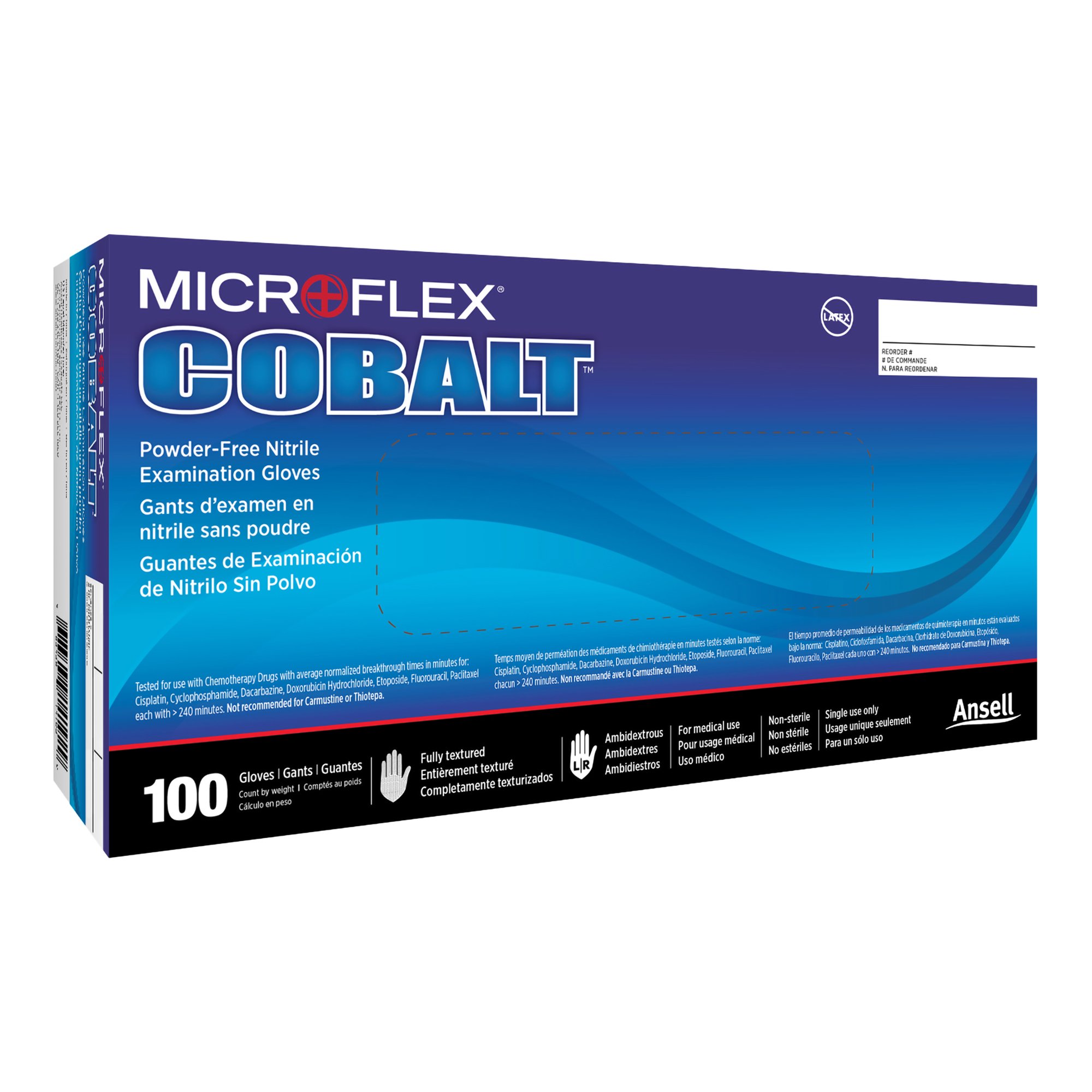 Microflex® Cobalt® Nitrile Exam Glove, Large, Blue - Image 3