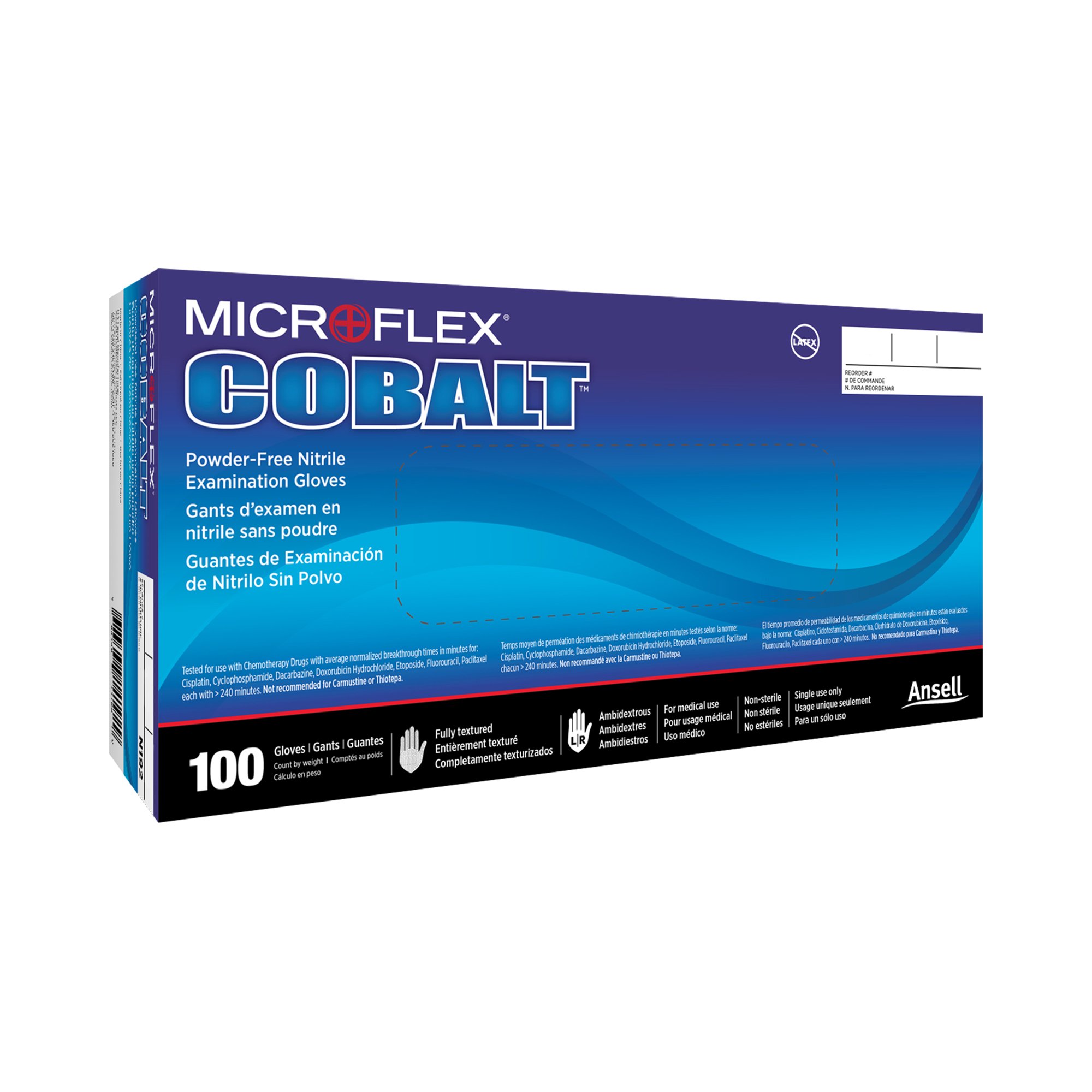 Microflex® Cobalt® Nitrile Exam Glove, Small, Blue - Image 2