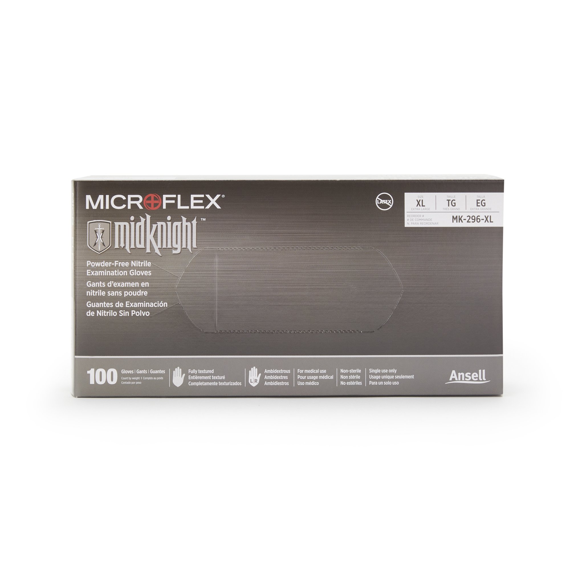 Microflex® MidKnight™ Nitrile Exam Glove, Extra Large, Black - Image 2