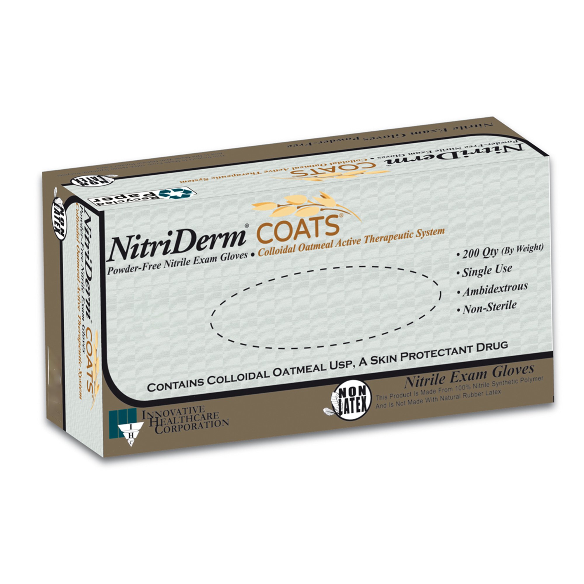 NitriDerm® Coats® Nitrile Exam Glove, Small, White - Image 2