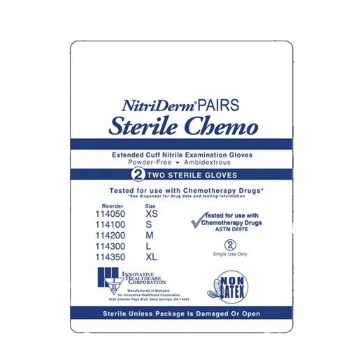 NitriDerm® EC Nitrile Extended Cuff Length Exam Glove, Small, Blue