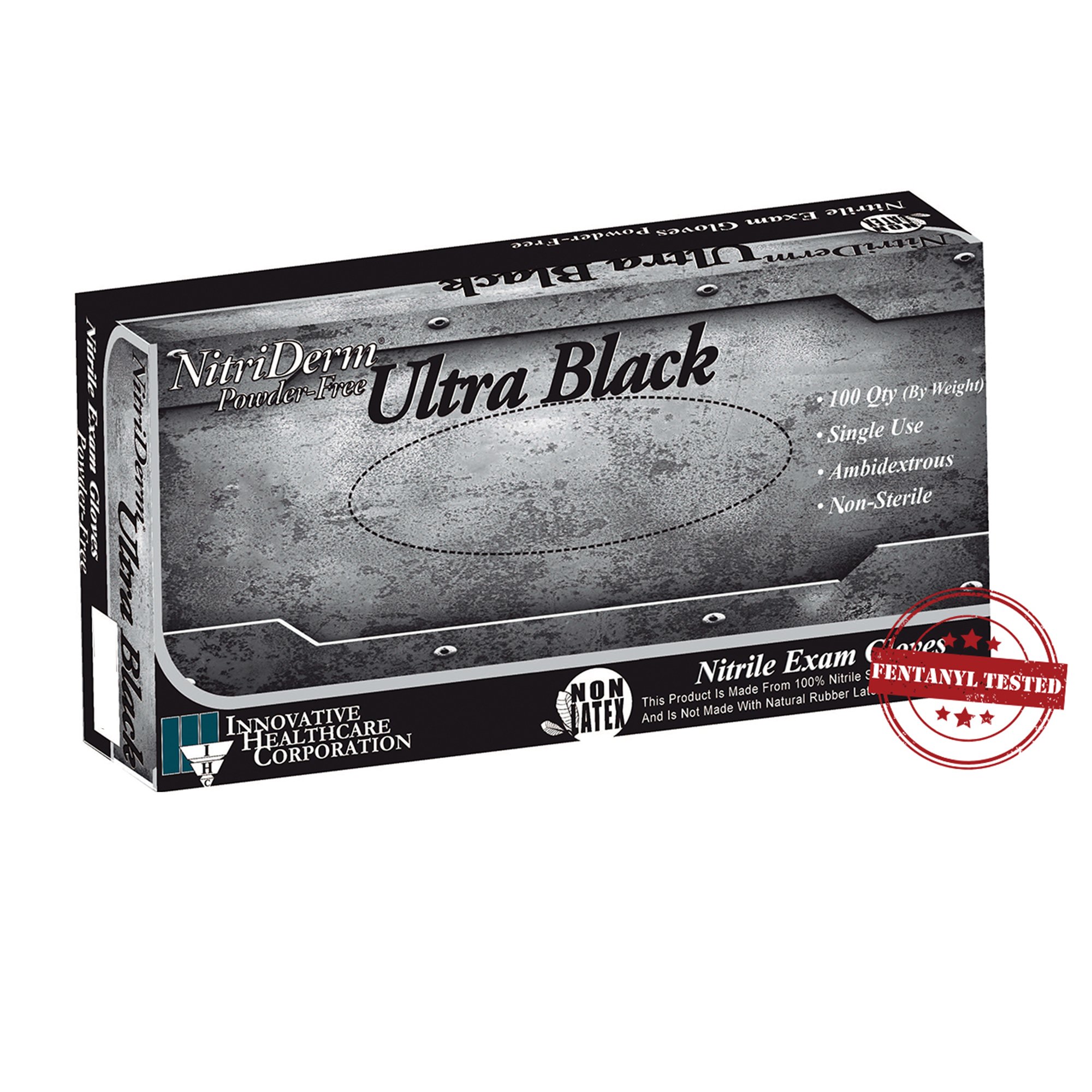 NitriDerm® Ultra Black Nitrile Exam Glove, Large, Black - Image 2