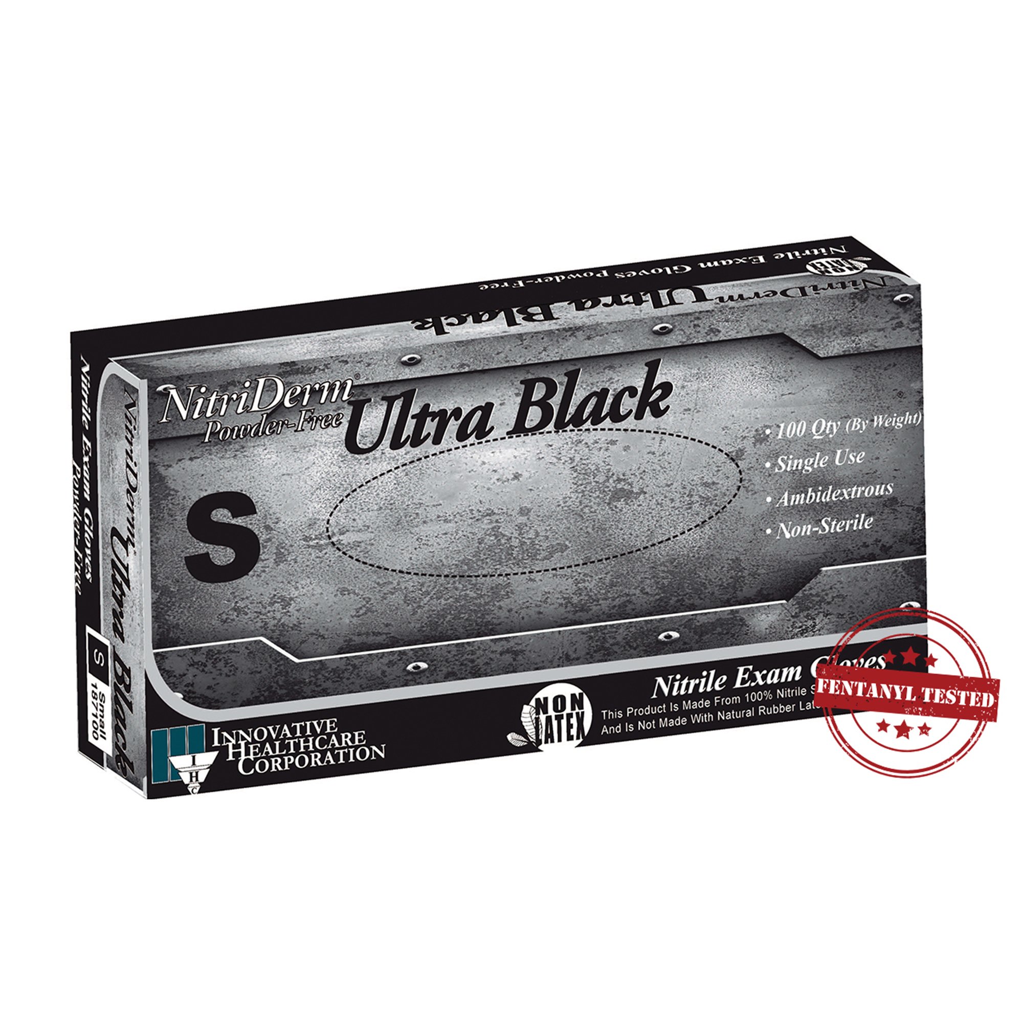 NitriDerm® Ultra Black Nitrile Exam Glove, Small, Black - Image 2