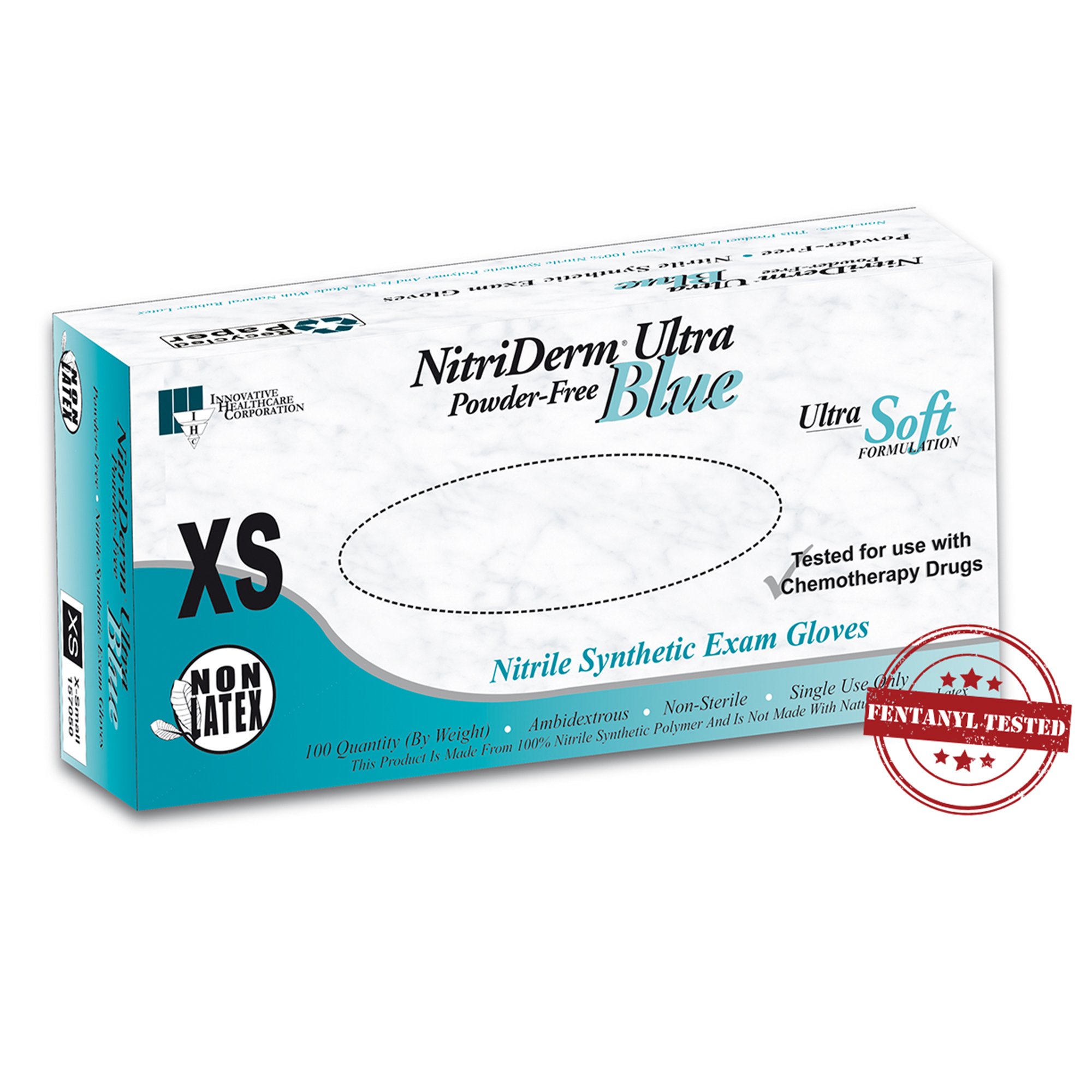 NitriDerm® Ultra Blue Exam Glove, Extra Small, Light Blue - Image 2