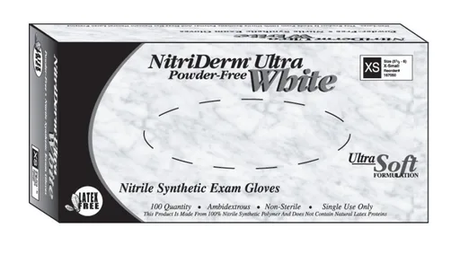 NitriDerm® Ultra White Nitrile Exam Glove, Medium