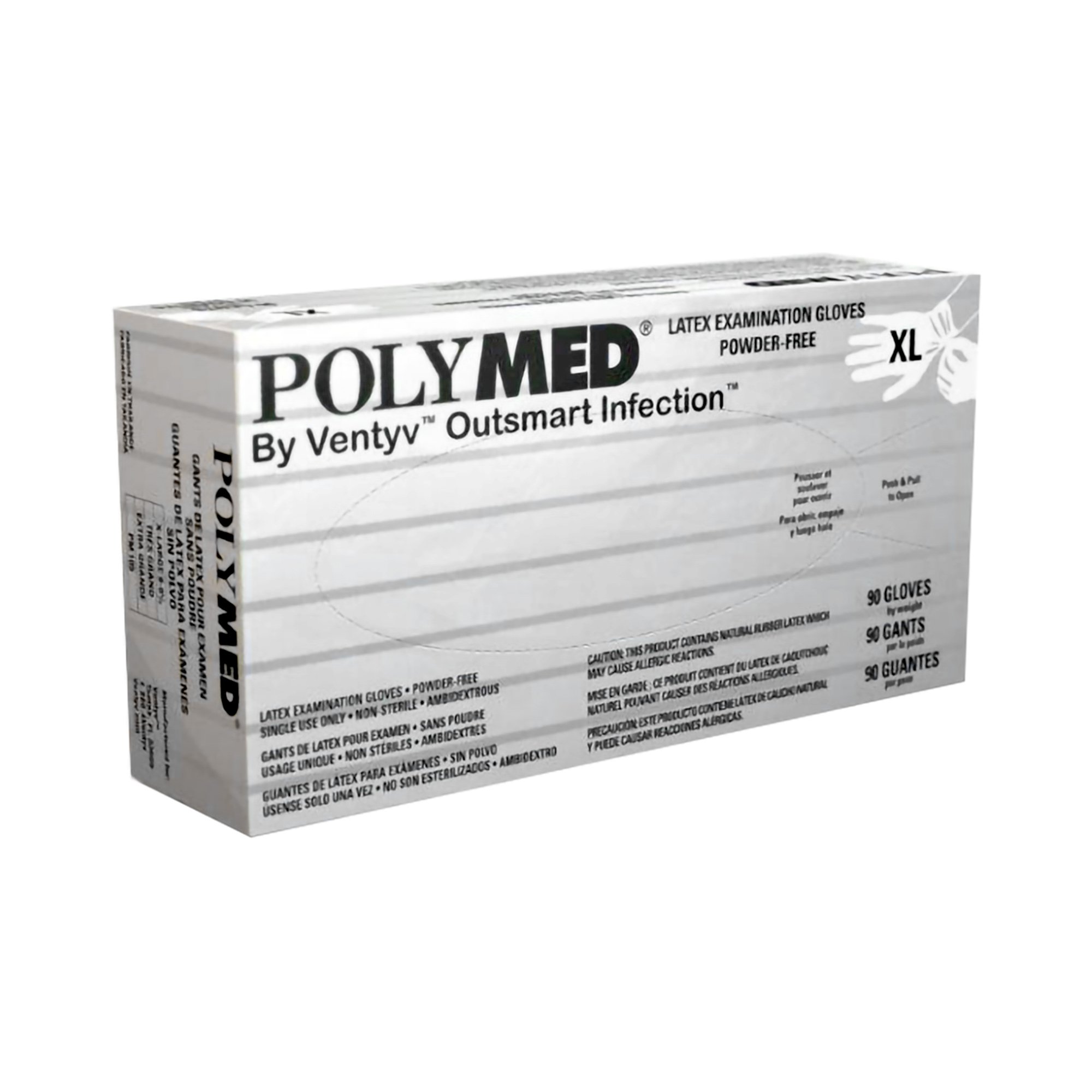 Polymed® Latex Exam Glove, Extra Large, Ivory