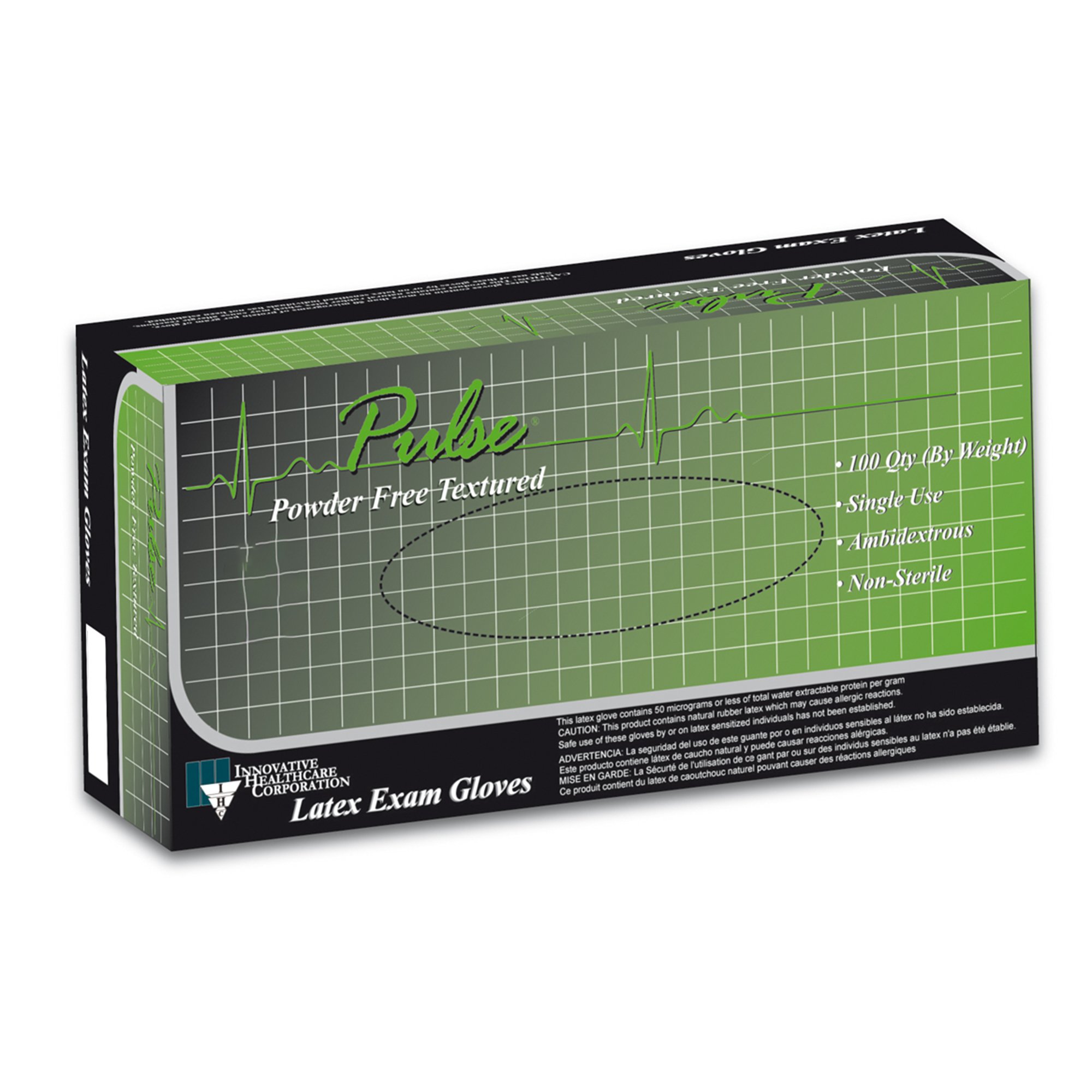 Pulse® 151 Series Latex Exam Glove, Small, White - Image 2