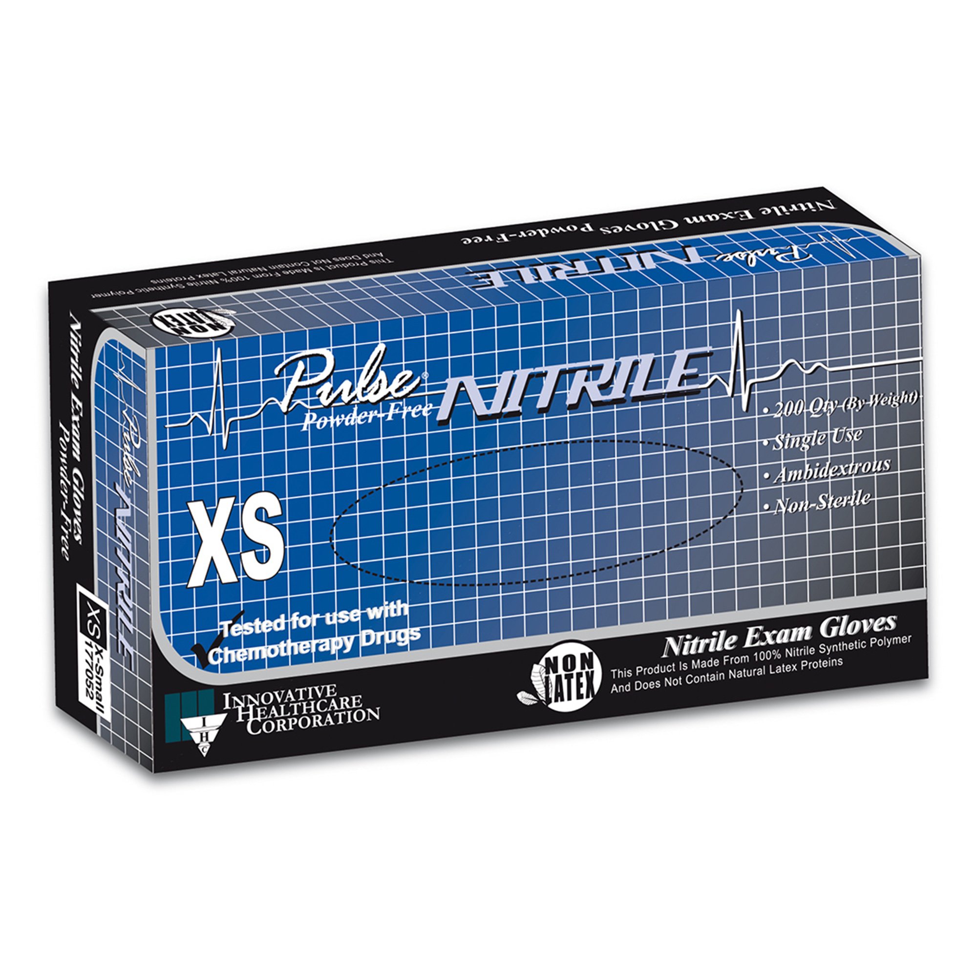 Pulse® Nitrile Exam Glove, Extra Small, Aqua Blue - Image 2