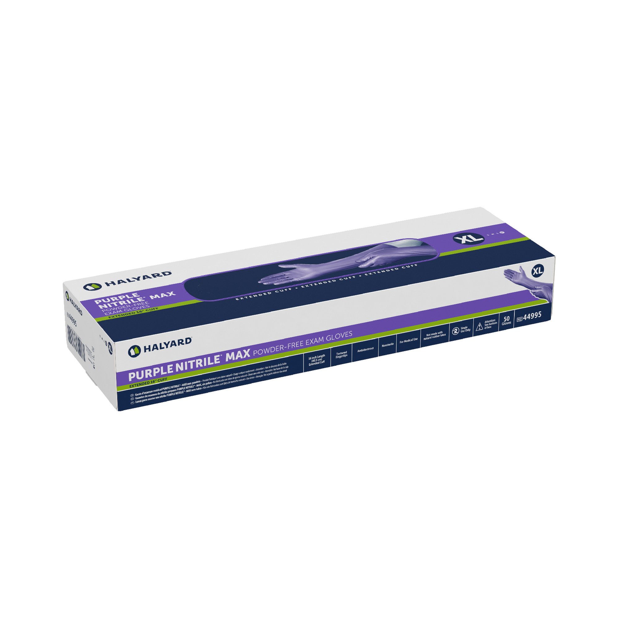 Purple Nitrile Max™ Extended Cuff Length Exam Glove, Extra Large - Image 2